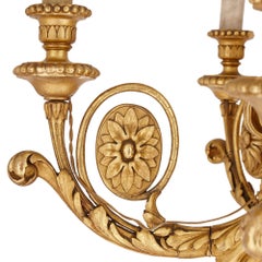 Antique Neoclassical Style Carved Giltwood Chandelier