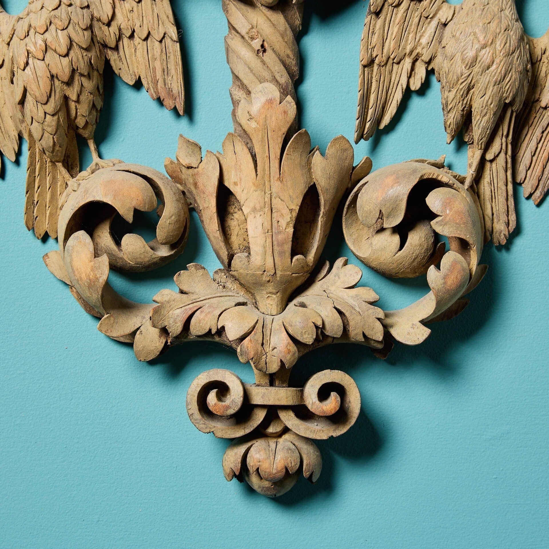 Antique Neoclassical Style Carved Lime Wood Wall Panel In Fair Condition For Sale In Wormelow, Herefordshire