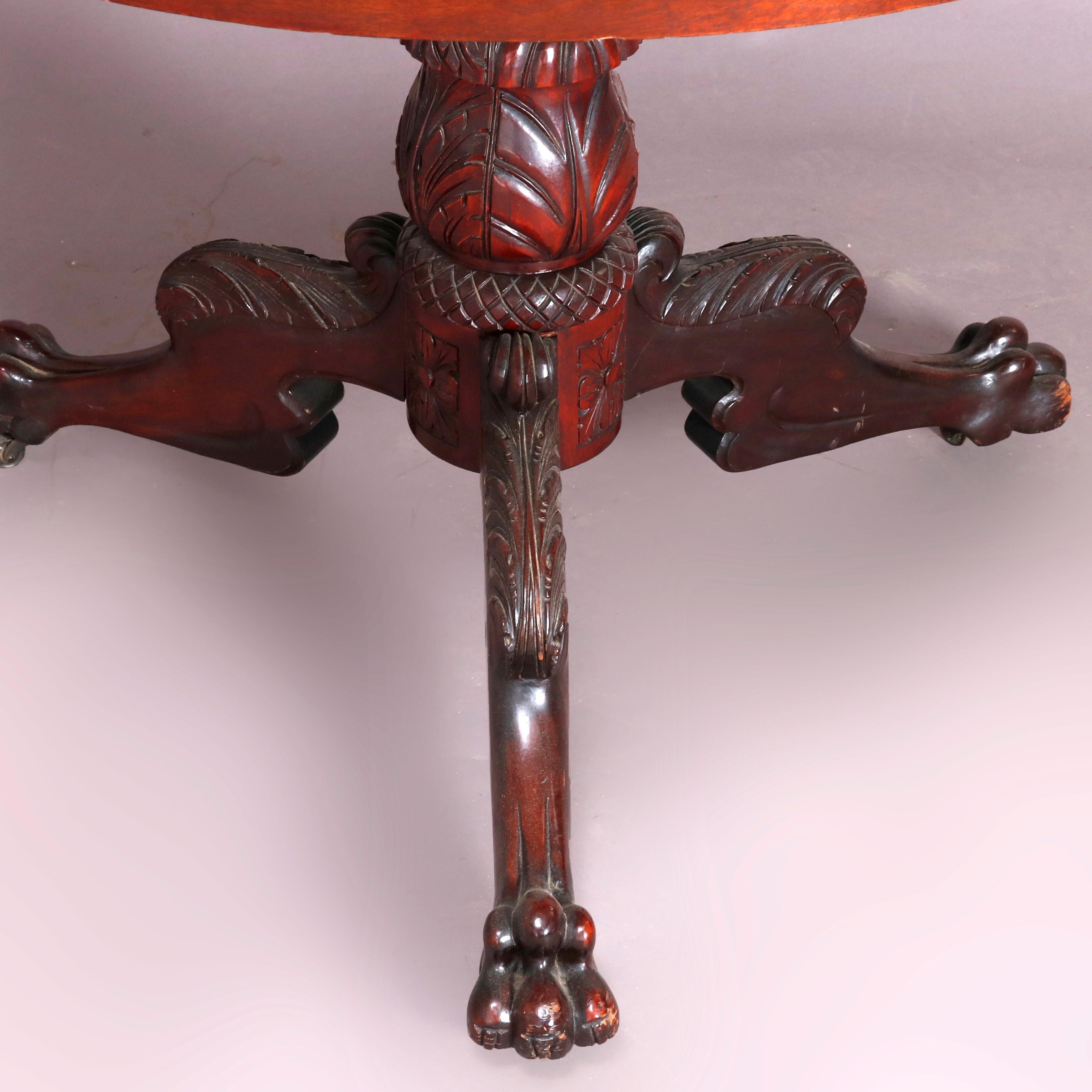 Antique Neoclassical Style Carved Mahogany Center Table, circa 1900 2