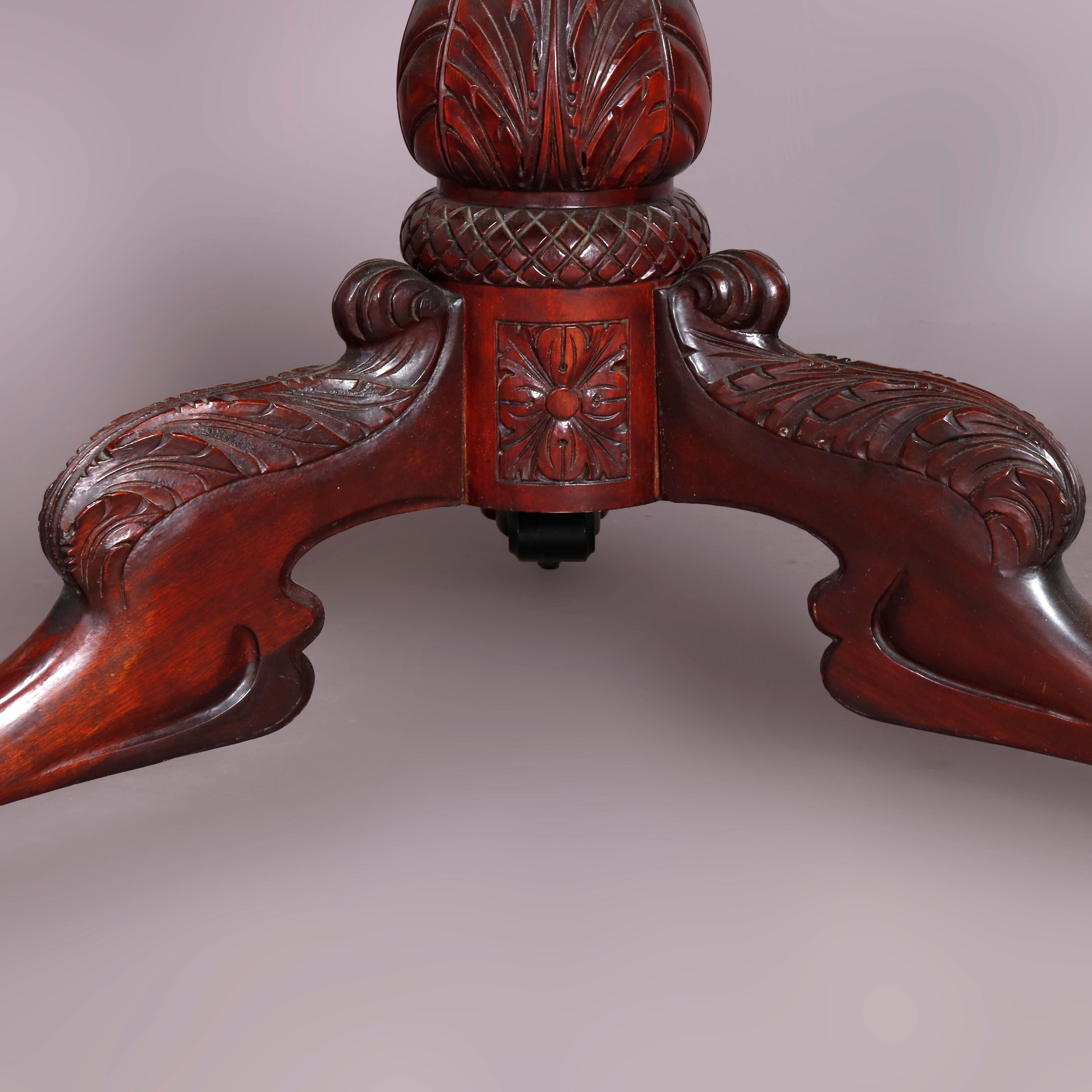 Antique Neoclassical Style Carved Mahogany Center Table, circa 1900 3