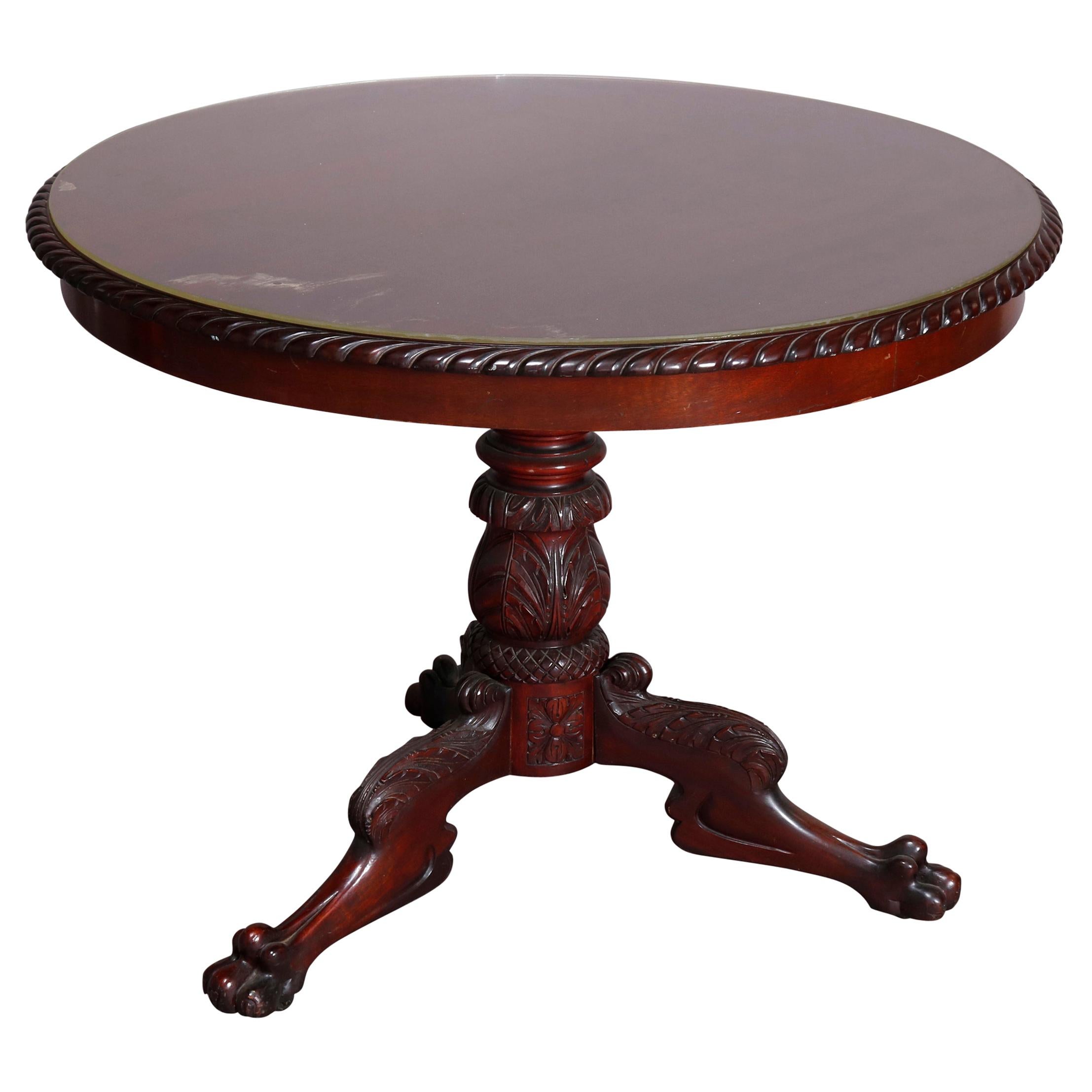 Antique Neoclassical Style Carved Mahogany Center Table, circa 1900