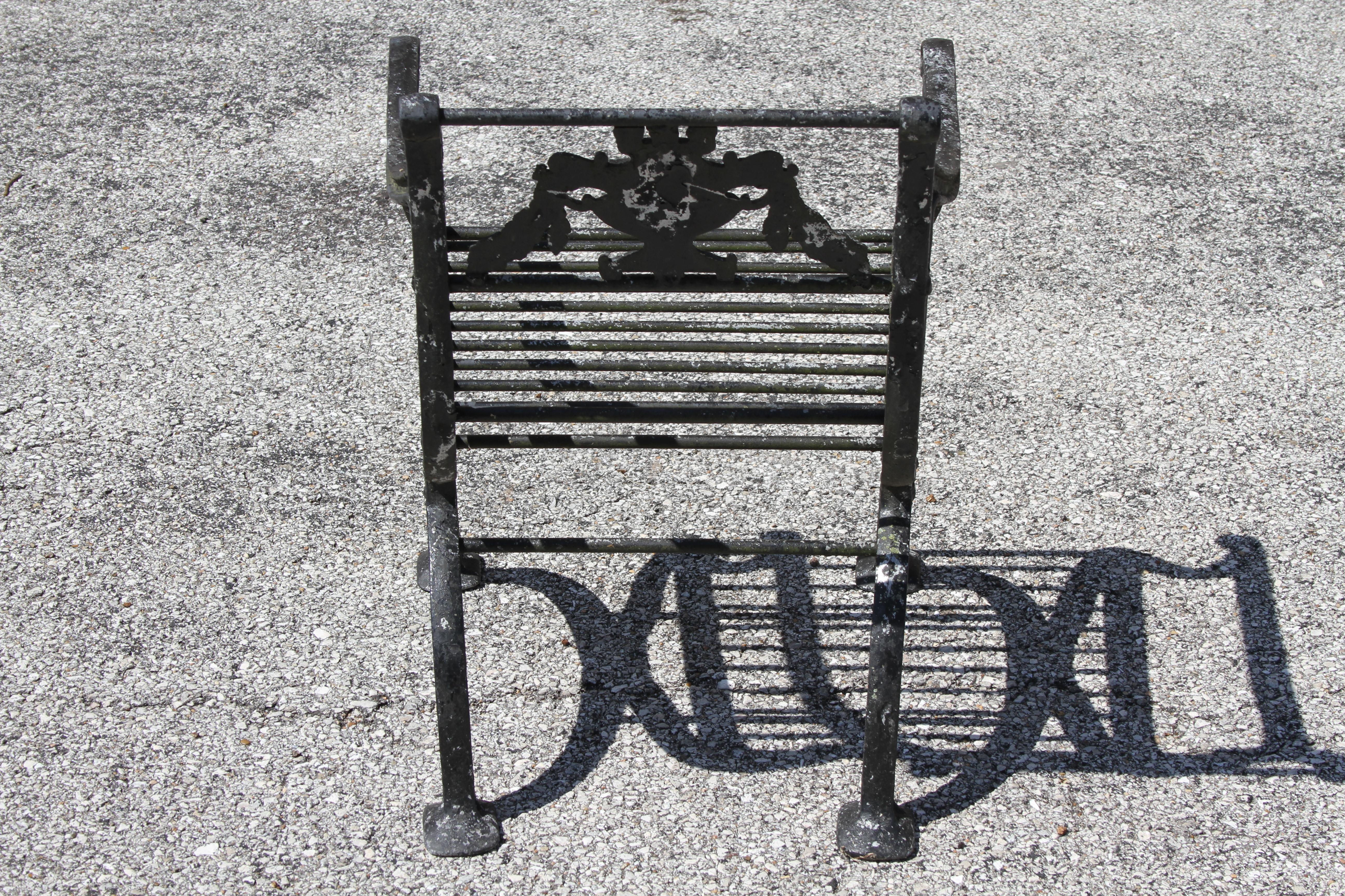 Antique Neoclassical Style Cast Aluminum set of 4 Garden or Patio Arm Chairs 5