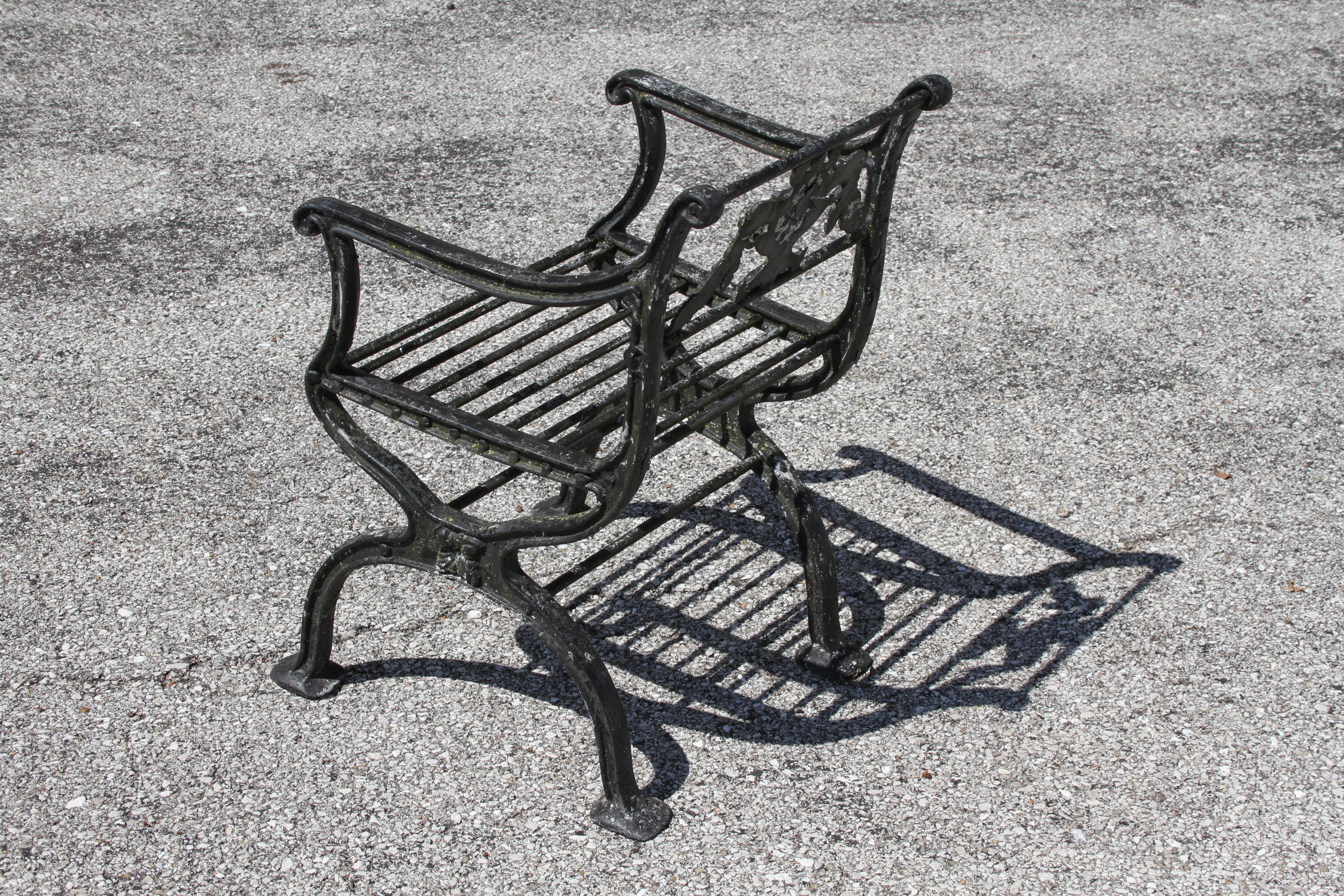 Antique Neoclassical Style Cast Aluminum set of 4 Garden or Patio Arm Chairs 6