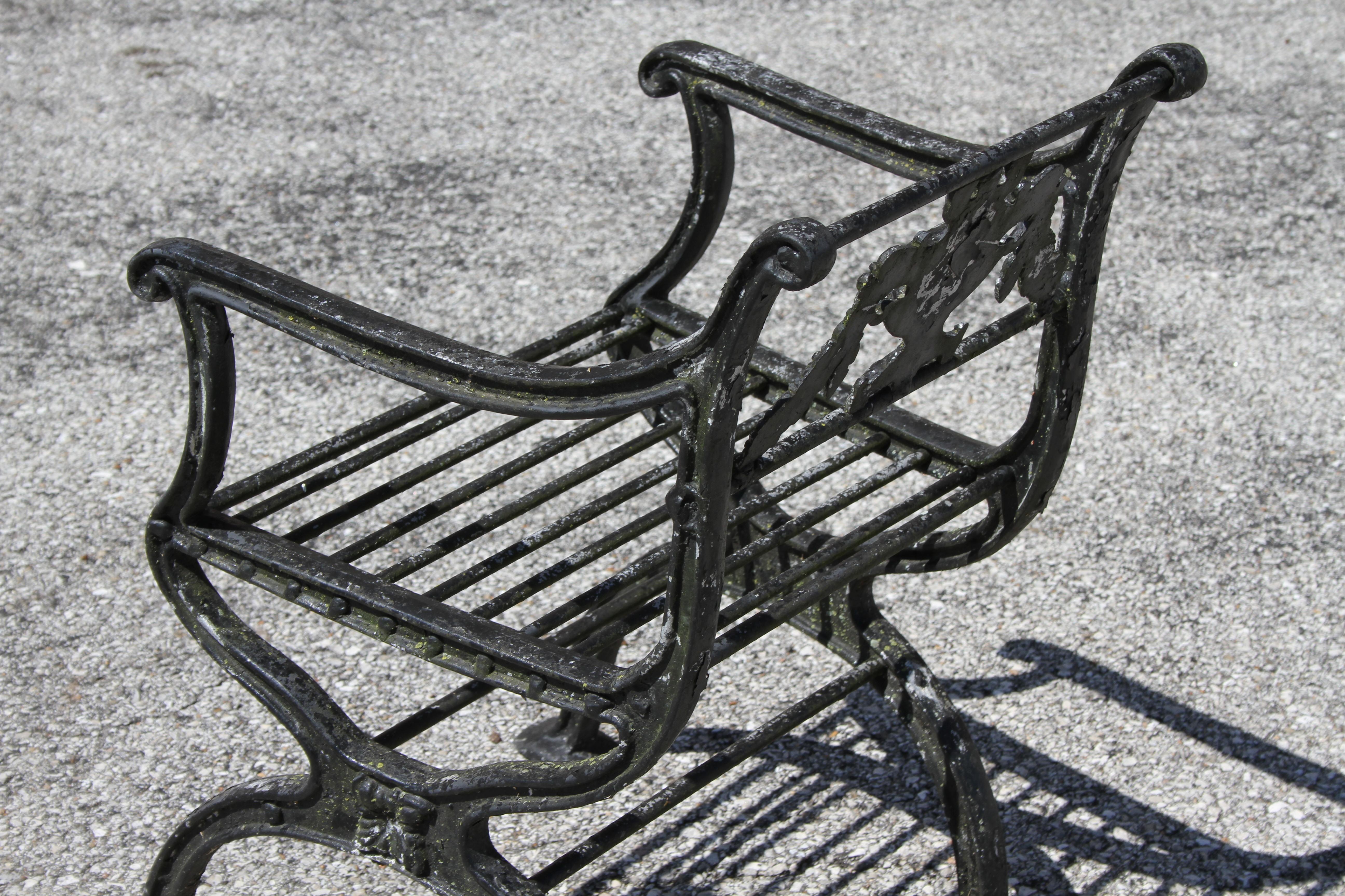 Antique Neoclassical Style Cast Aluminum set of 4 Garden or Patio Arm Chairs 7