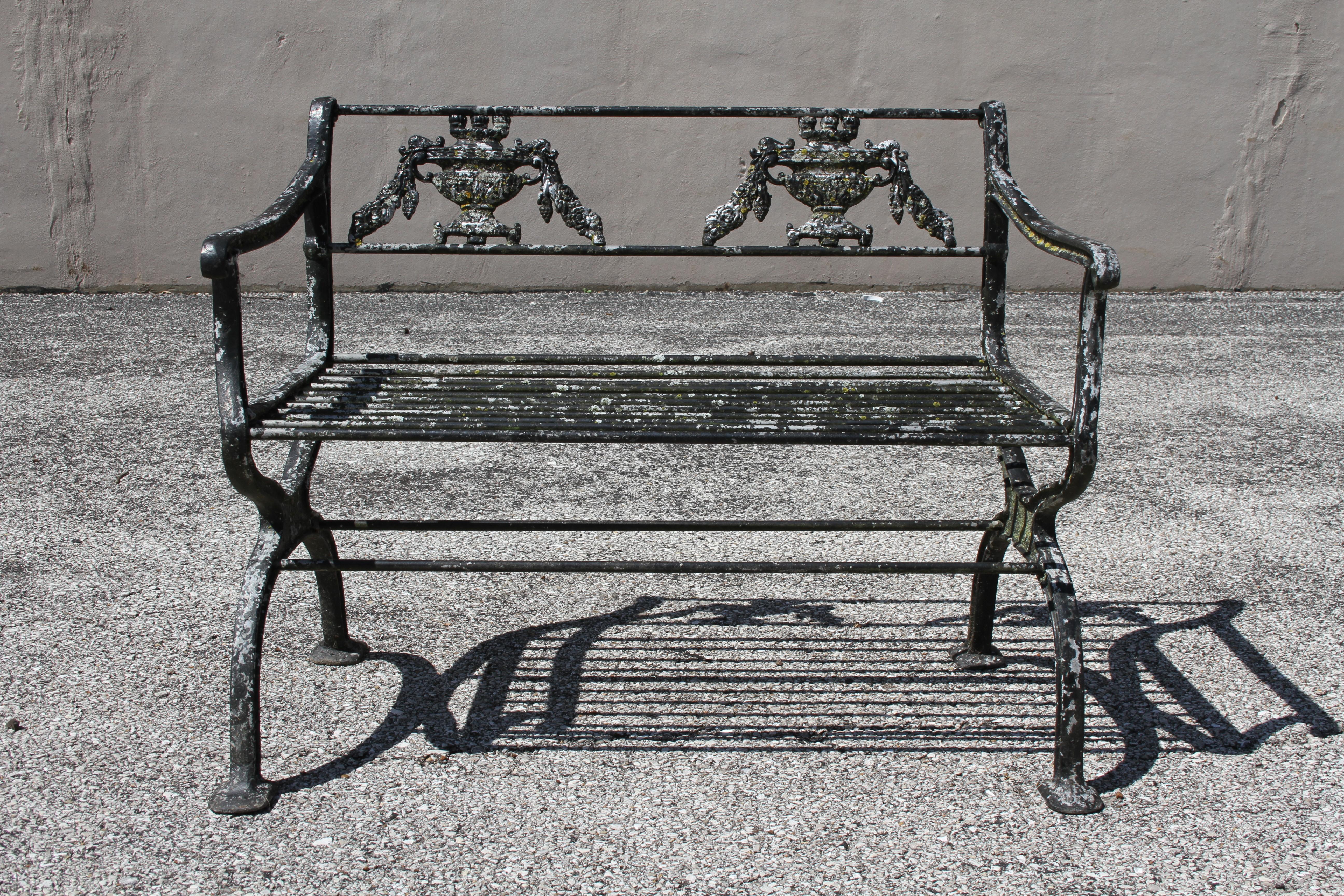 Antique Neoclassical Style Cast Aluminum set of 4 Garden or Patio Arm Chairs 14