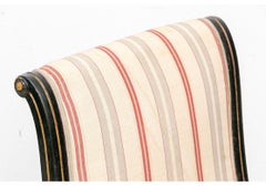 Antica sedia a sdraio in stile neoclassico ebanizzato e dorato