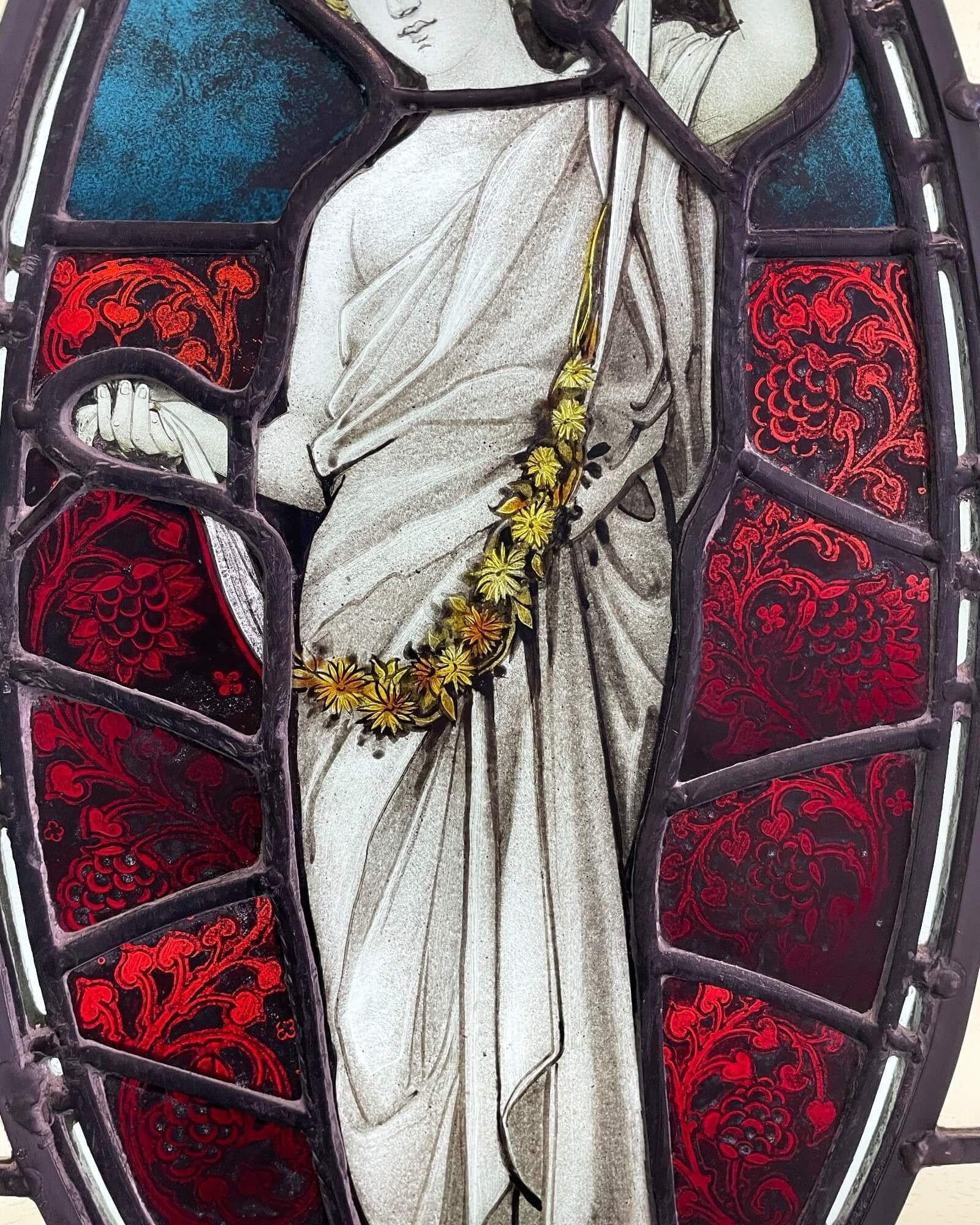 Anglais Antique fenêtre en verre au plomb de style néoclassique en vente
