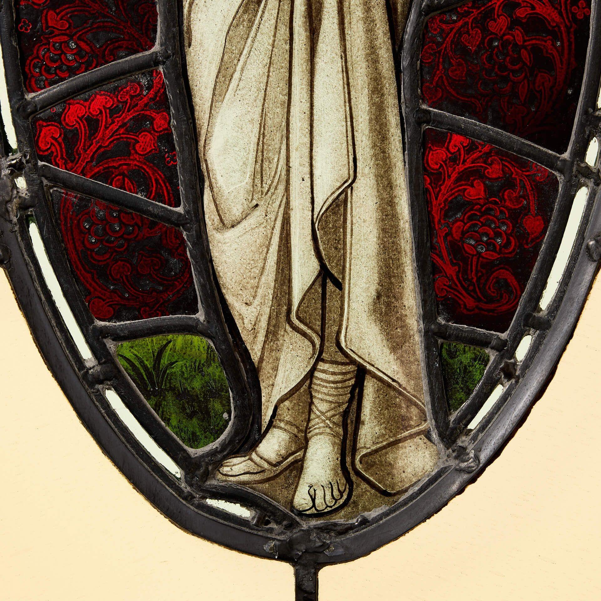 English Antique Neoclassical Style Leaded Glass Window For Sale