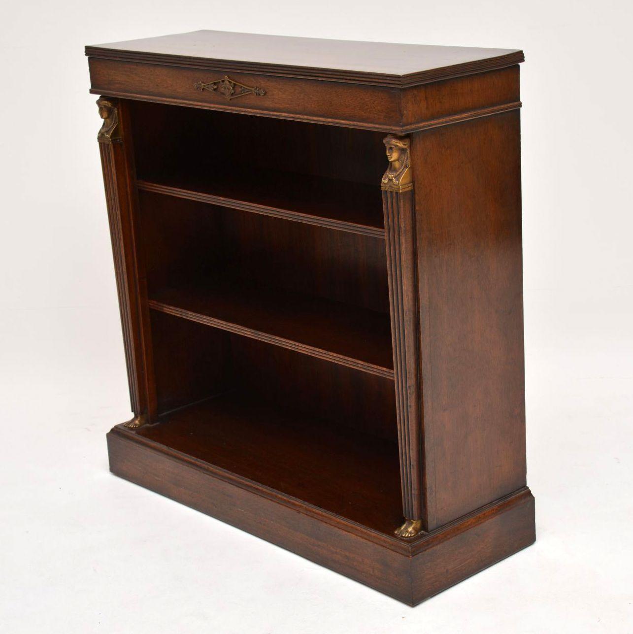 Antique Neoclassical Style Mahogany Open Bookcase 3