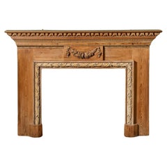 Antique Neoclassical Style Pine Fireplace