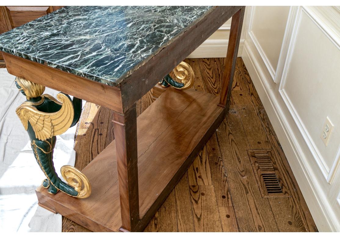 Antique Neoclassical Style Stone Top Console Table For Sale 5