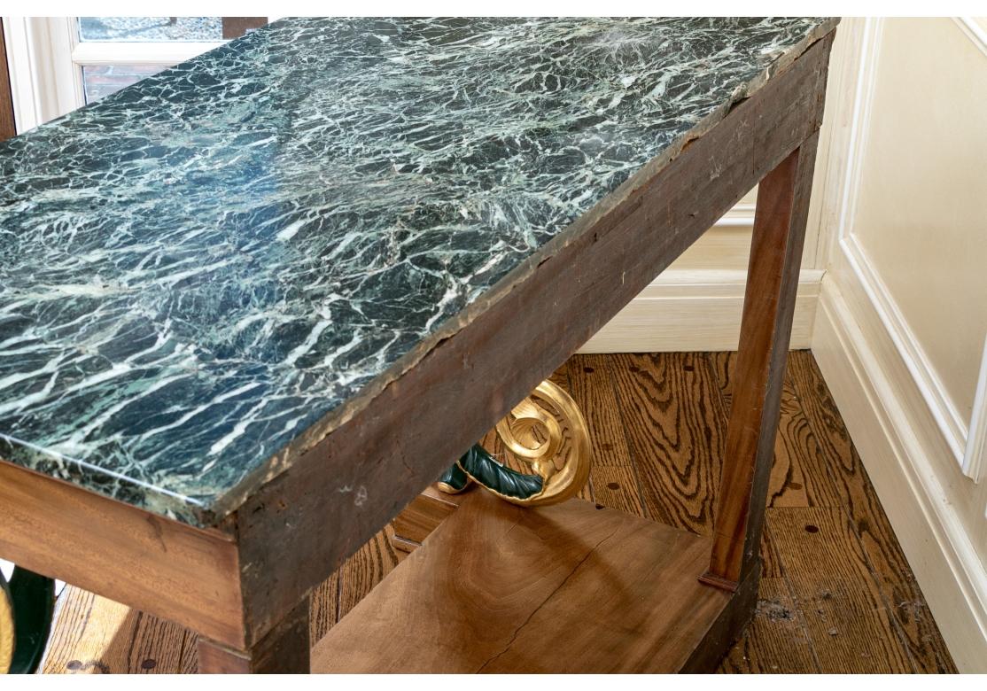 Antique Neoclassical Style Stone Top Console Table For Sale 6