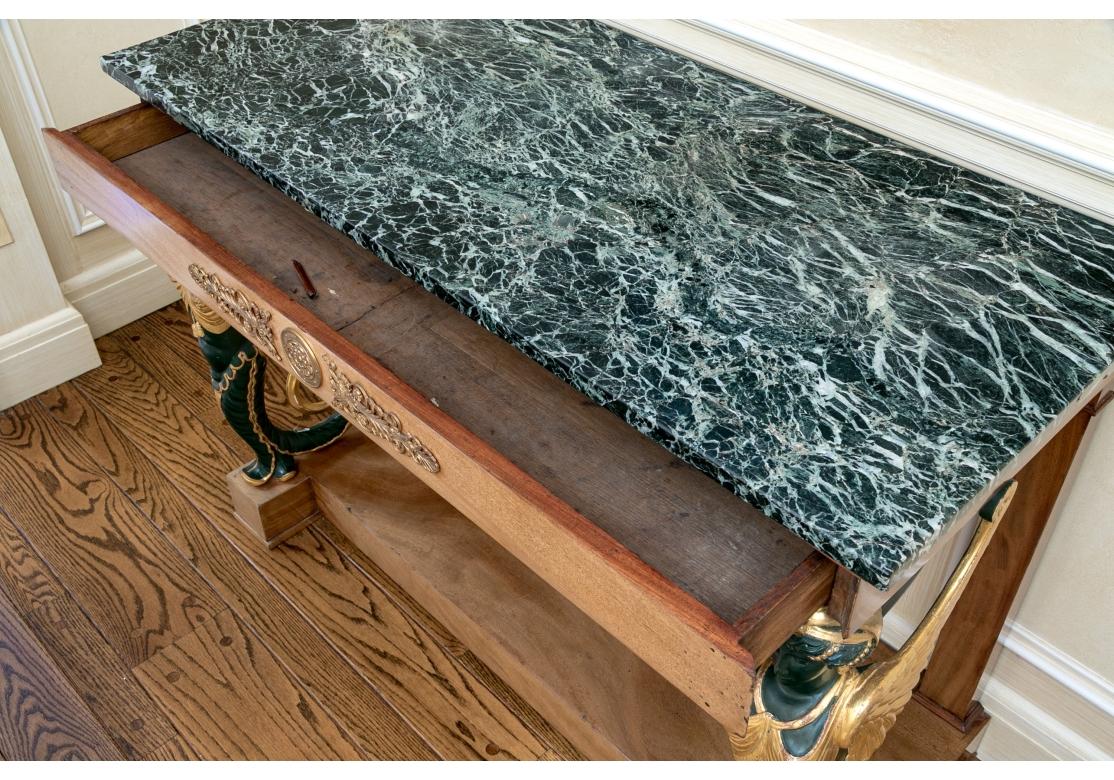 Antique Neoclassical Style Stone Top Console Table For Sale 10