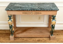 Antique Neoclassical Style Stone Top Console Table