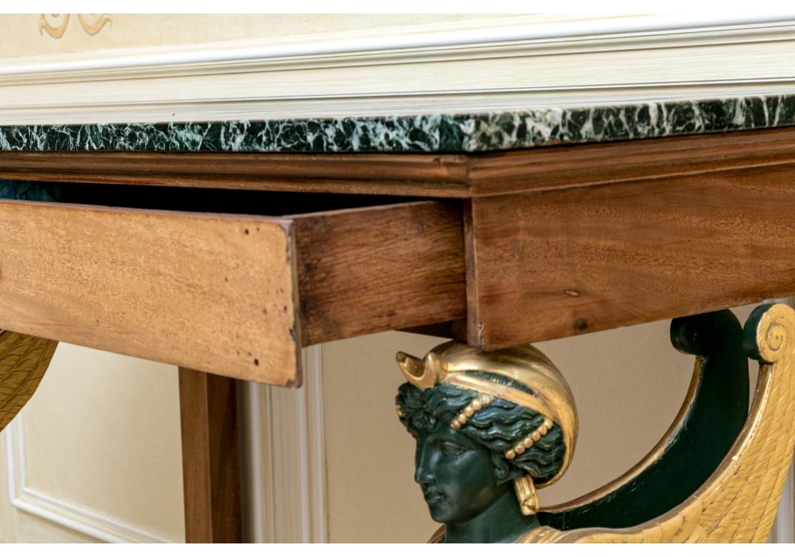 Antique Neoclassical Style Stone Top Console Table For Sale 2