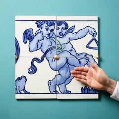 Antike Friesplatte im neoklassischen Stil von Minton Hollins