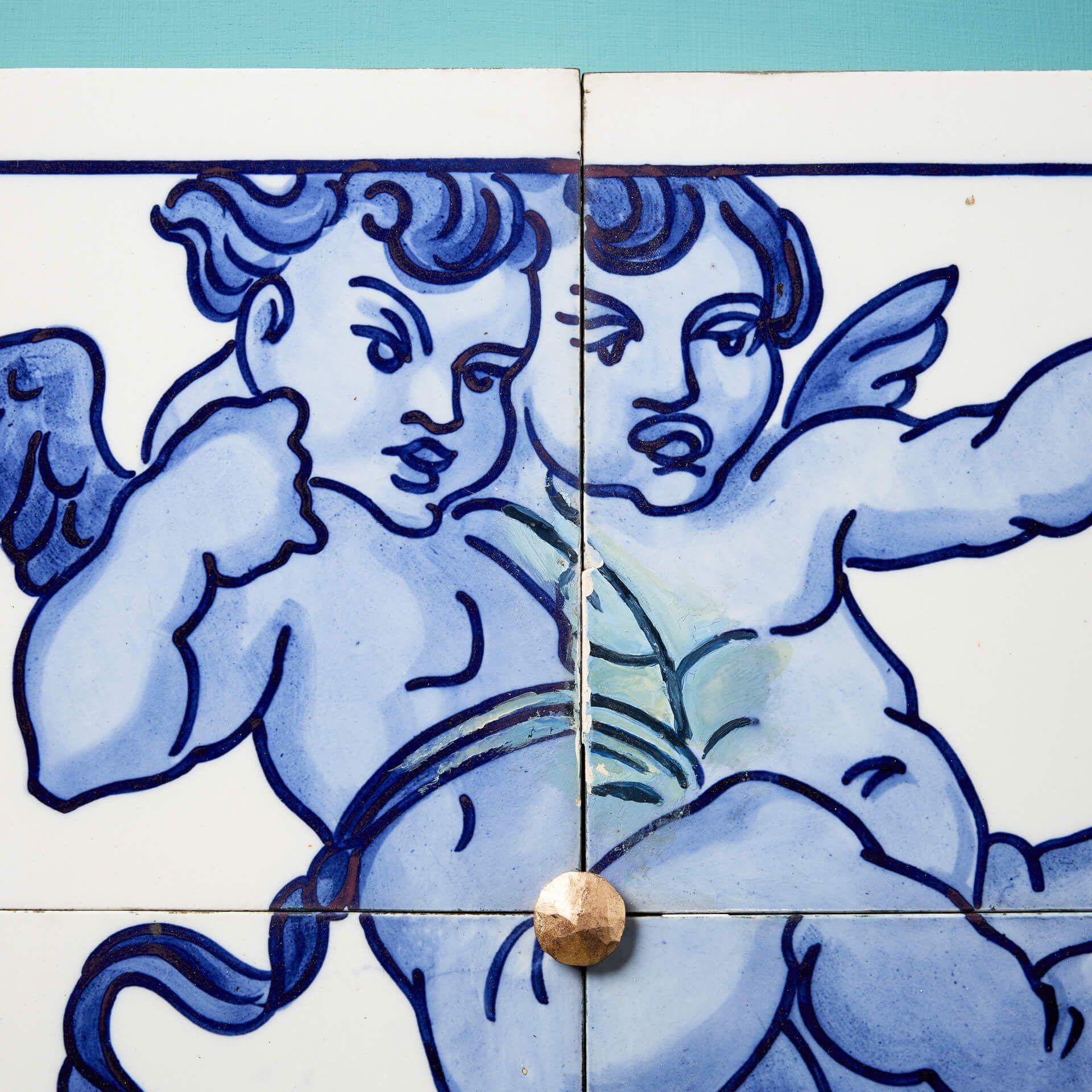 Inglese Antico pannello a fregio piastrellato in stile neoclassico di Minton Hollins in vendita