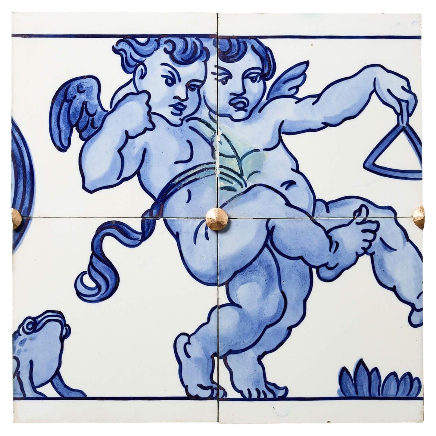 Antique Neoclassical Style Tiled Frieze Panel by Minton Hollins