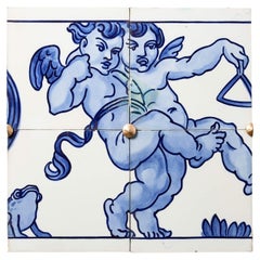 Antique Neoclassical Style Tiled Frieze Panel by Minton Hollins