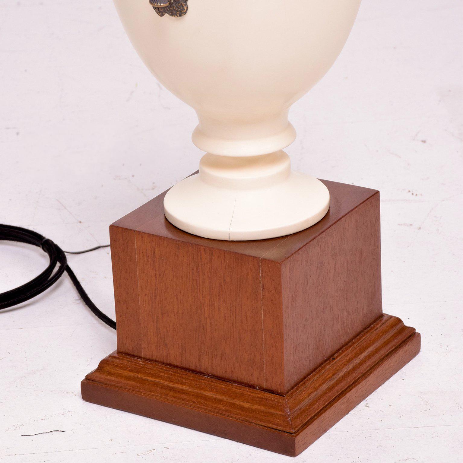 Antique Neoclassical Table Lamps, Solid Mahogany In Good Condition In Chula Vista, CA