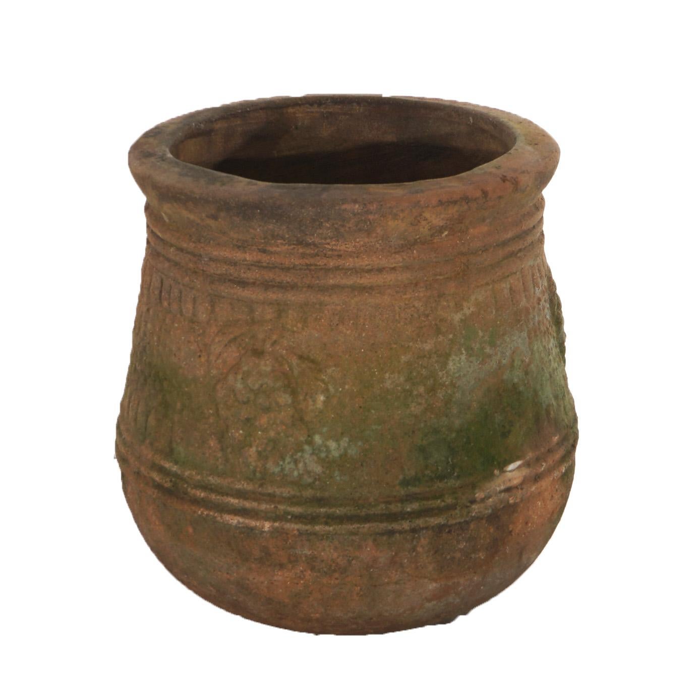 Antique Neoclassical Terra Cotta Garden Urn Patio Planter C1910 1