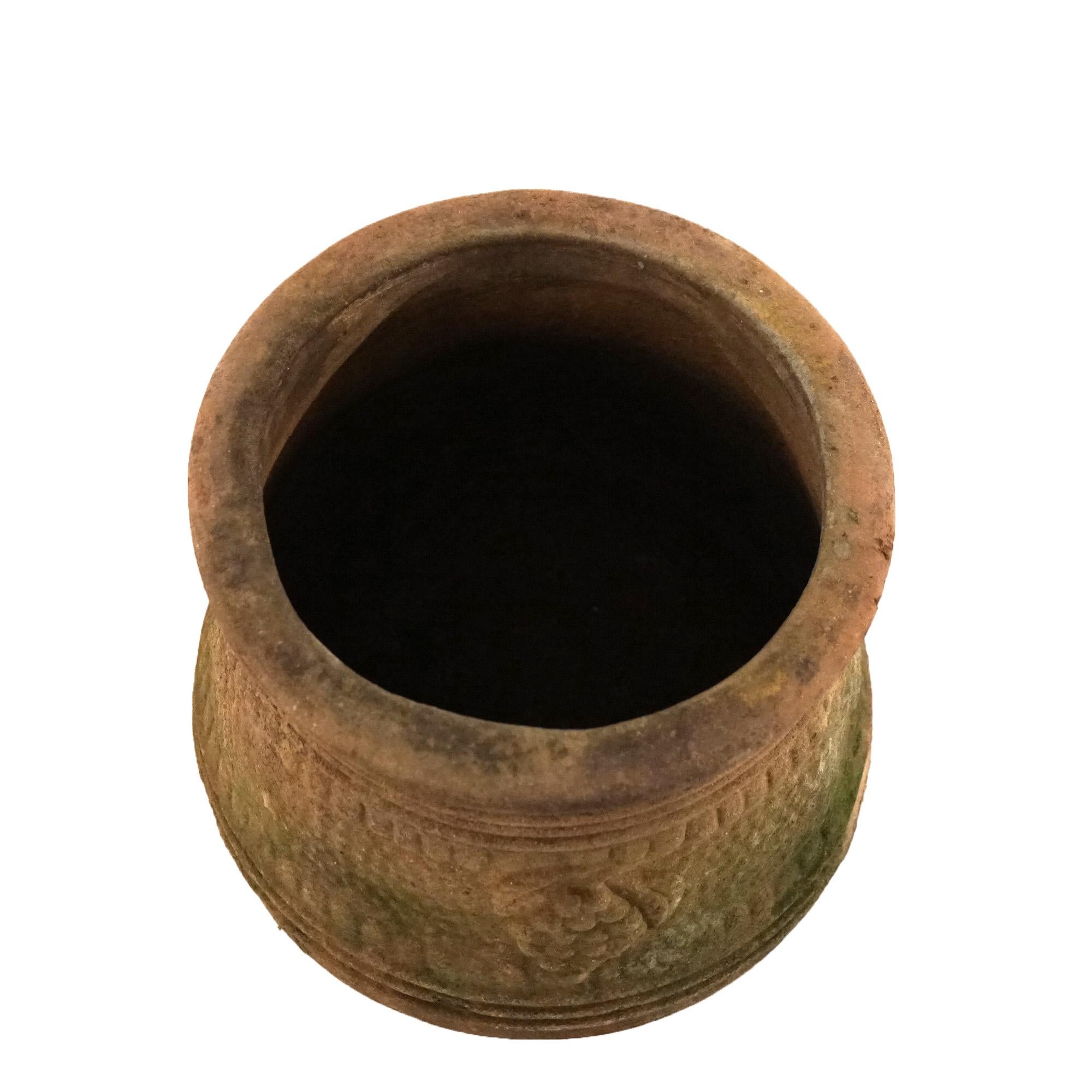 Antique Neoclassical Terra Cotta Garden Urn Patio Planter C1910 3