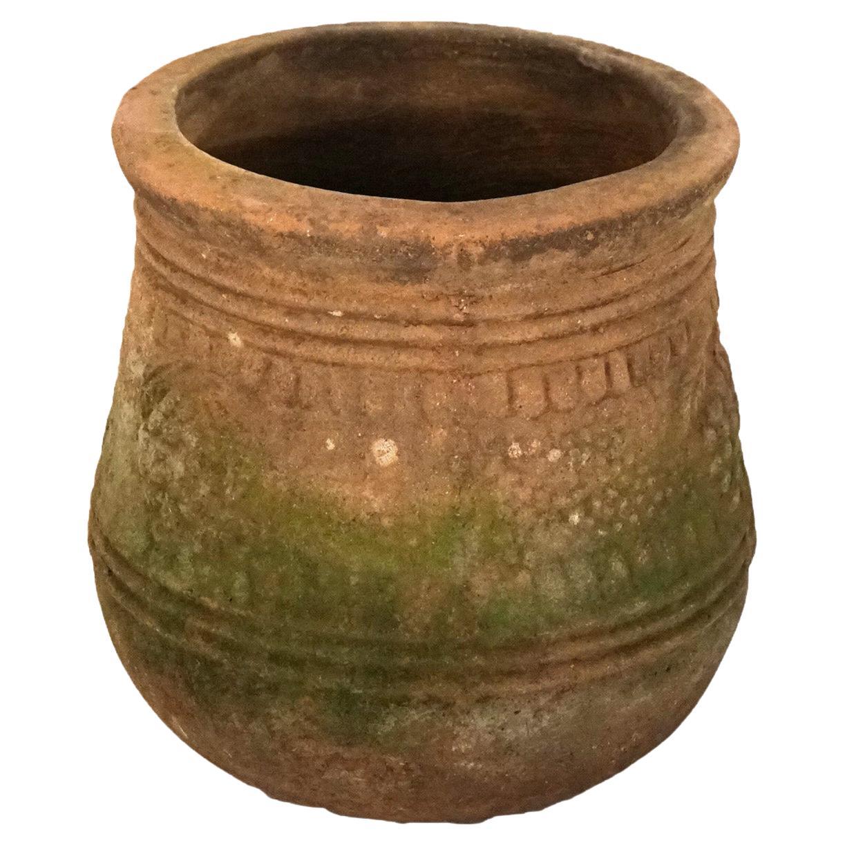 Ancienne urne de jardin néoclassique en terre cuite pour jardinière C1910