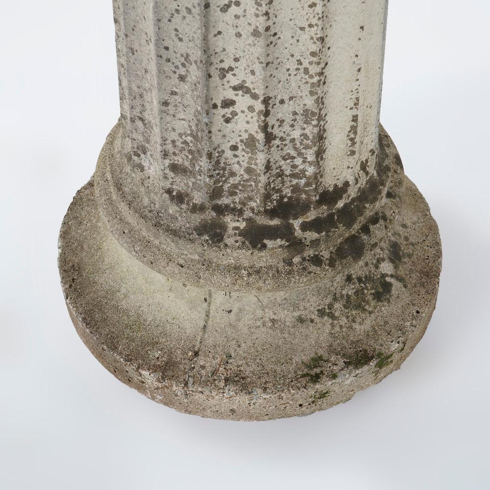Antique Neoclassical Verdigris Sundial with Hard Stone Doric Column Base c1920 9