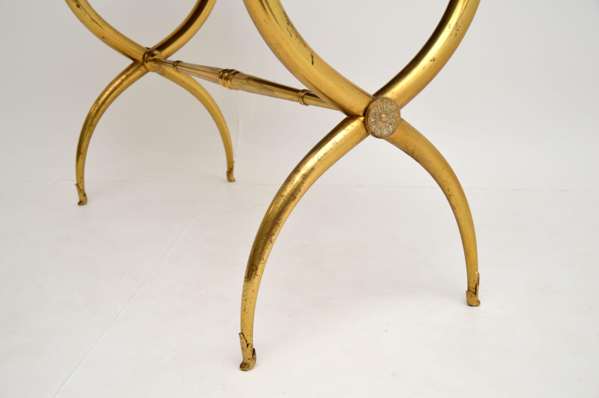 Antique Neoclassical Walnut and Brass Writing / Side Table 7