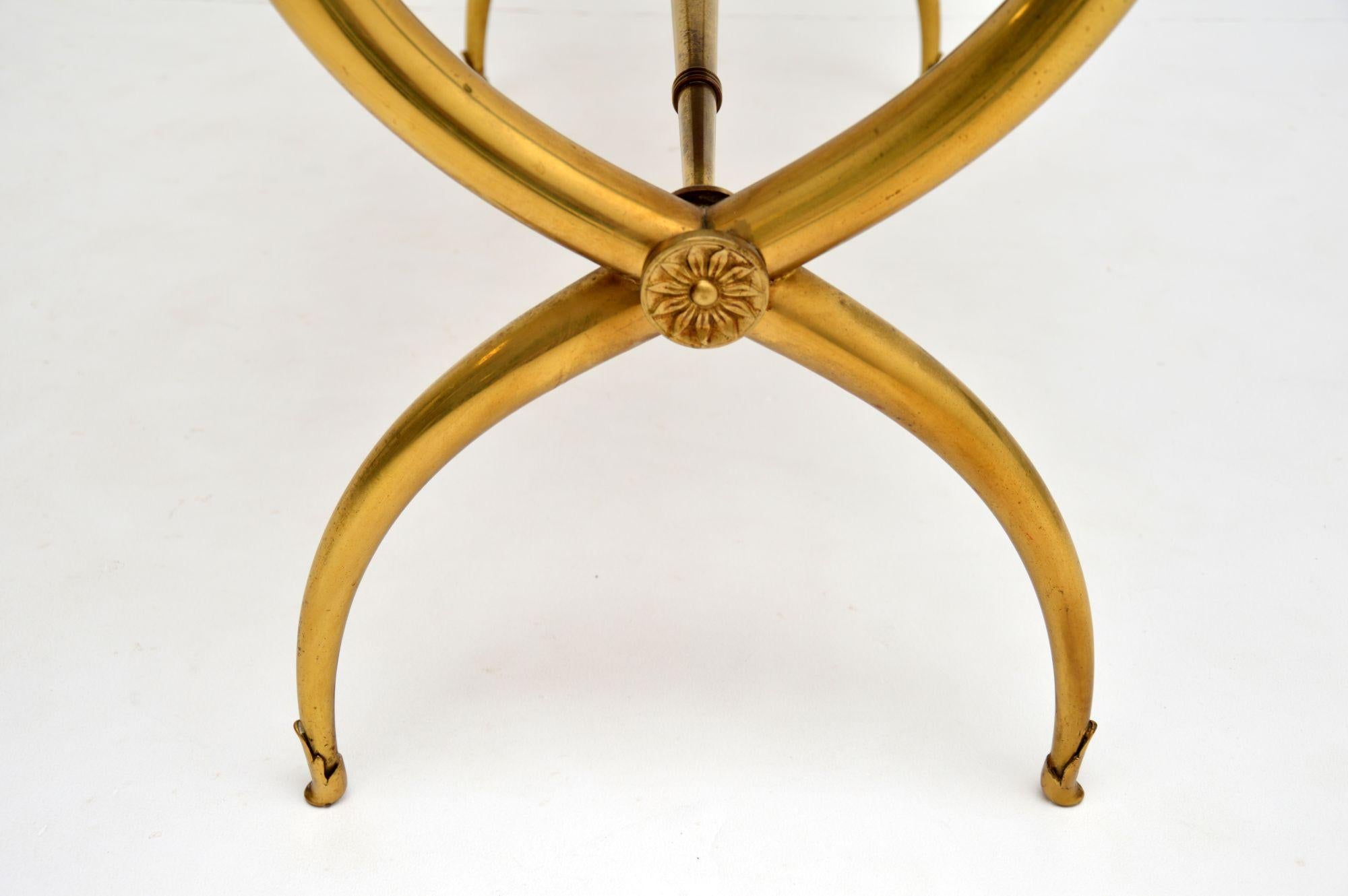 Antique Neoclassical Walnut and Brass Writing / Side Table 11