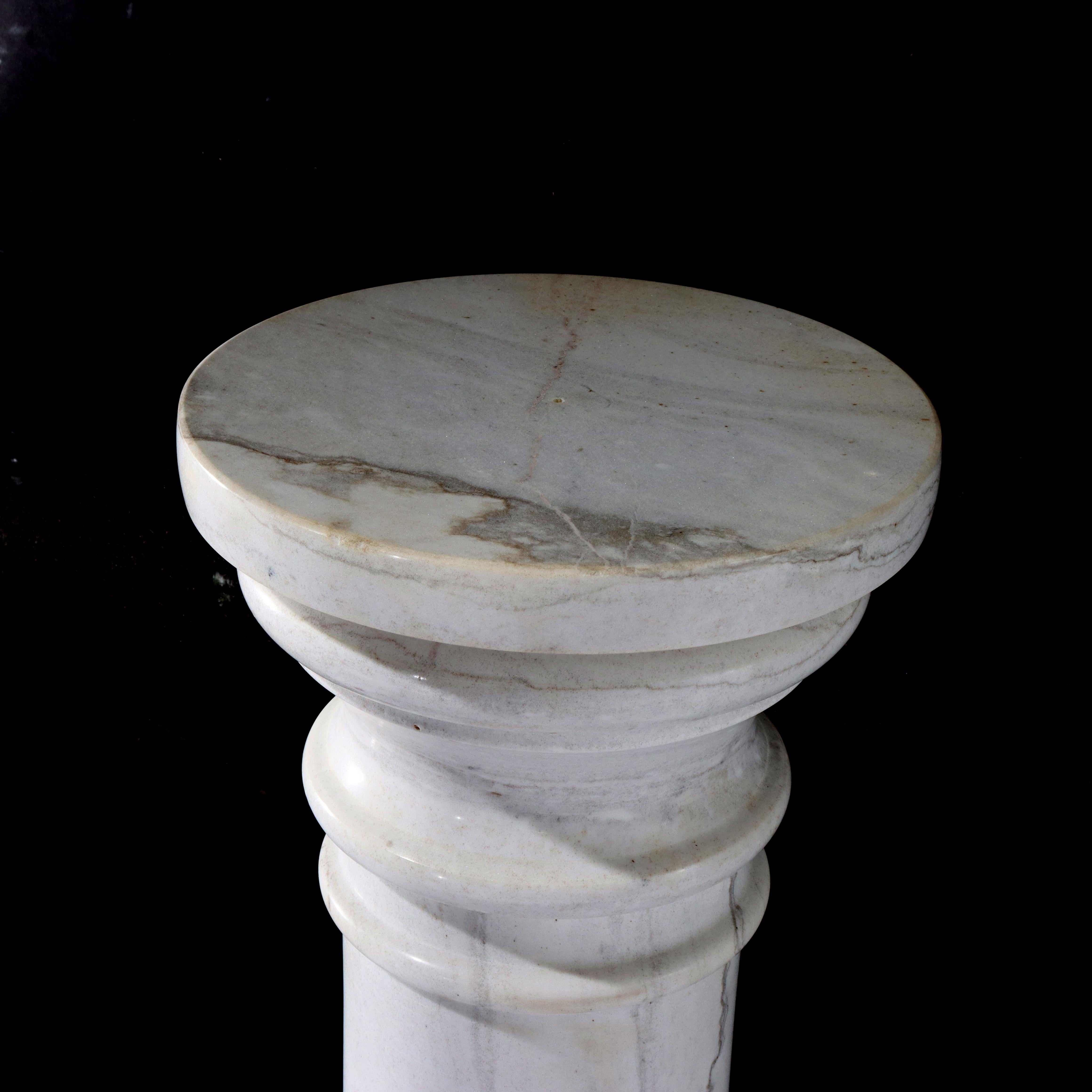 Antike neoklassische weiße Marmor-Skulptur Display Sockel C1890 (19. Jahrhundert) im Angebot