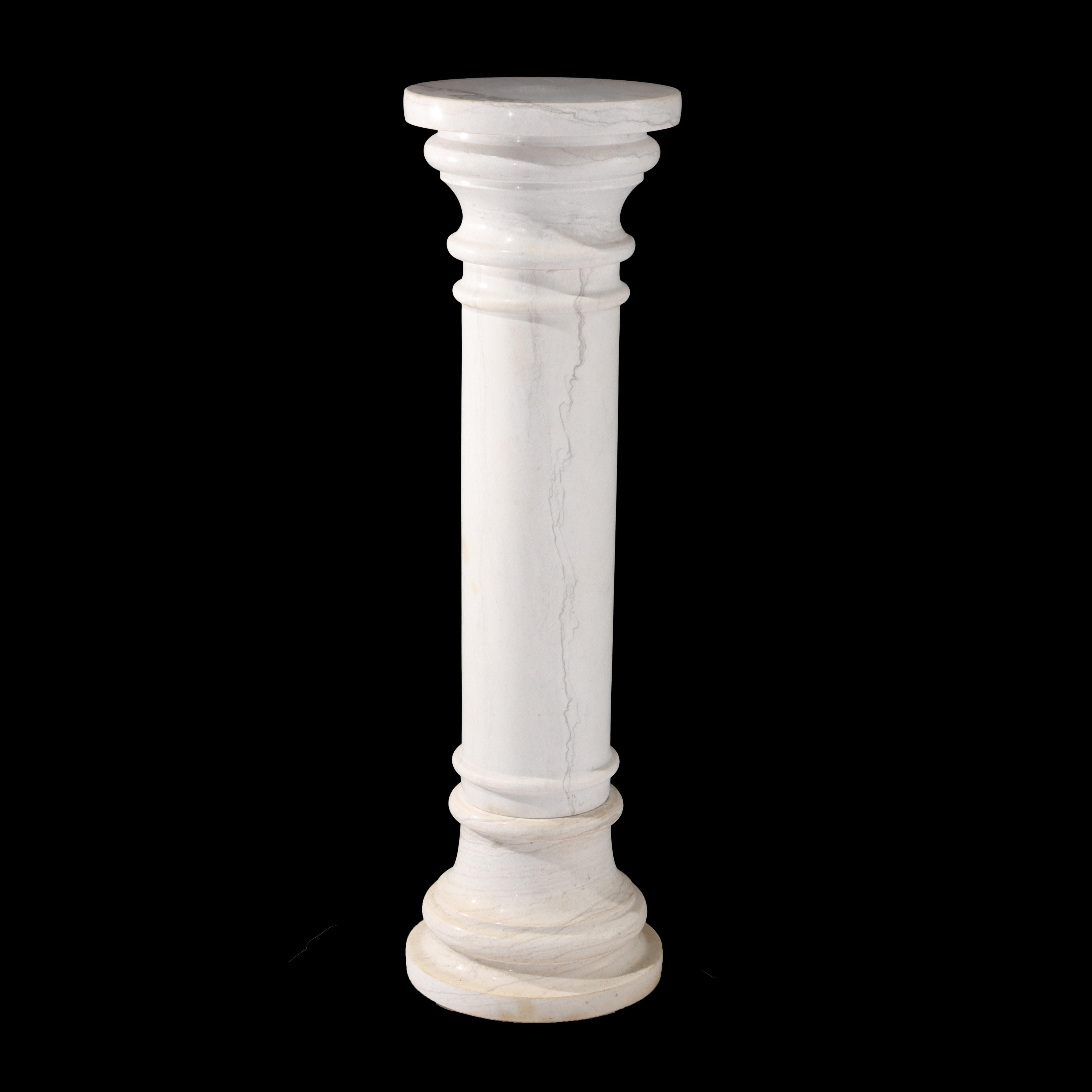 Antike neoklassische weiße Marmor-Skulptur Display Sockel C1890 im Angebot 1