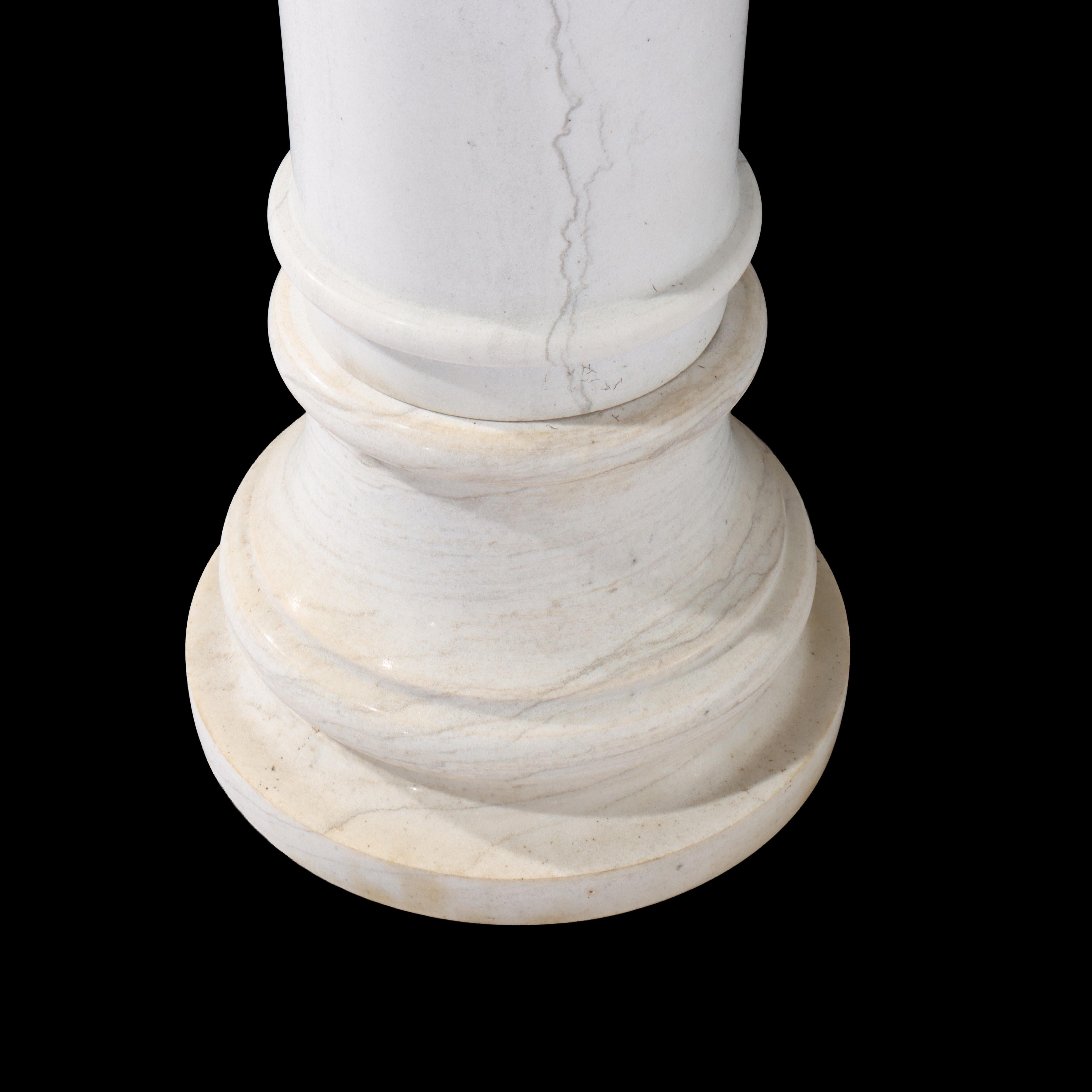 Antike neoklassische weiße Marmor-Skulptur Display Sockel C1890 im Angebot 2