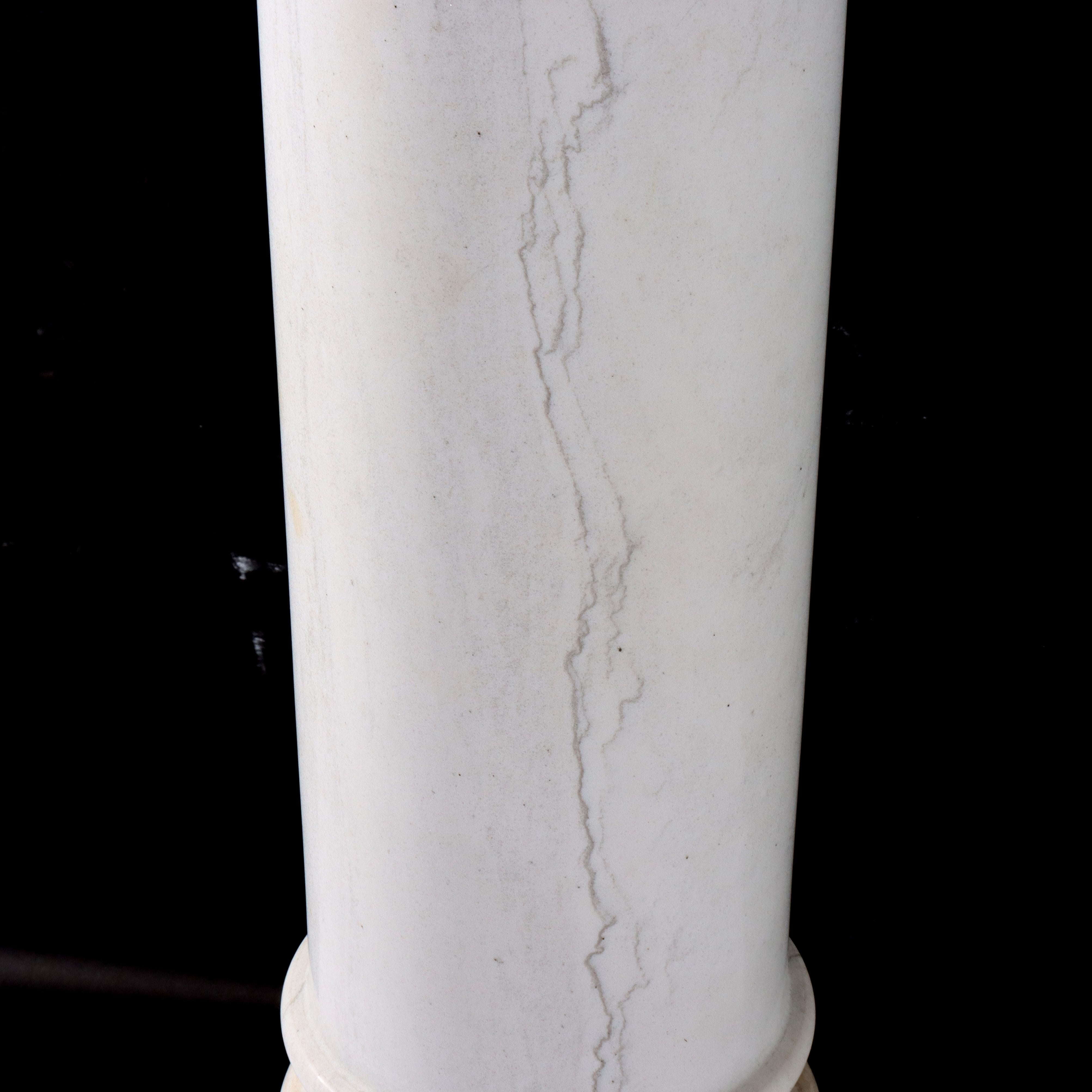 Antike neoklassische weiße Marmor-Skulptur Display Sockel C1890 im Angebot 3