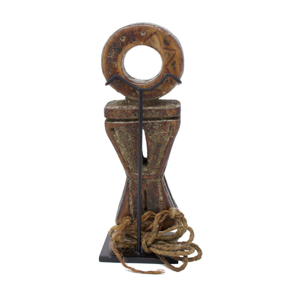 Hand-Carved Antique Nepalese Butter Churn Handle For Sale