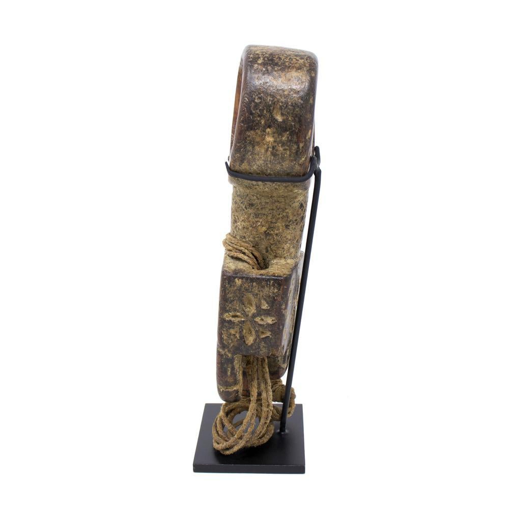 Hand-Carved Antique Nepalese Butter Churn Handle. For Sale