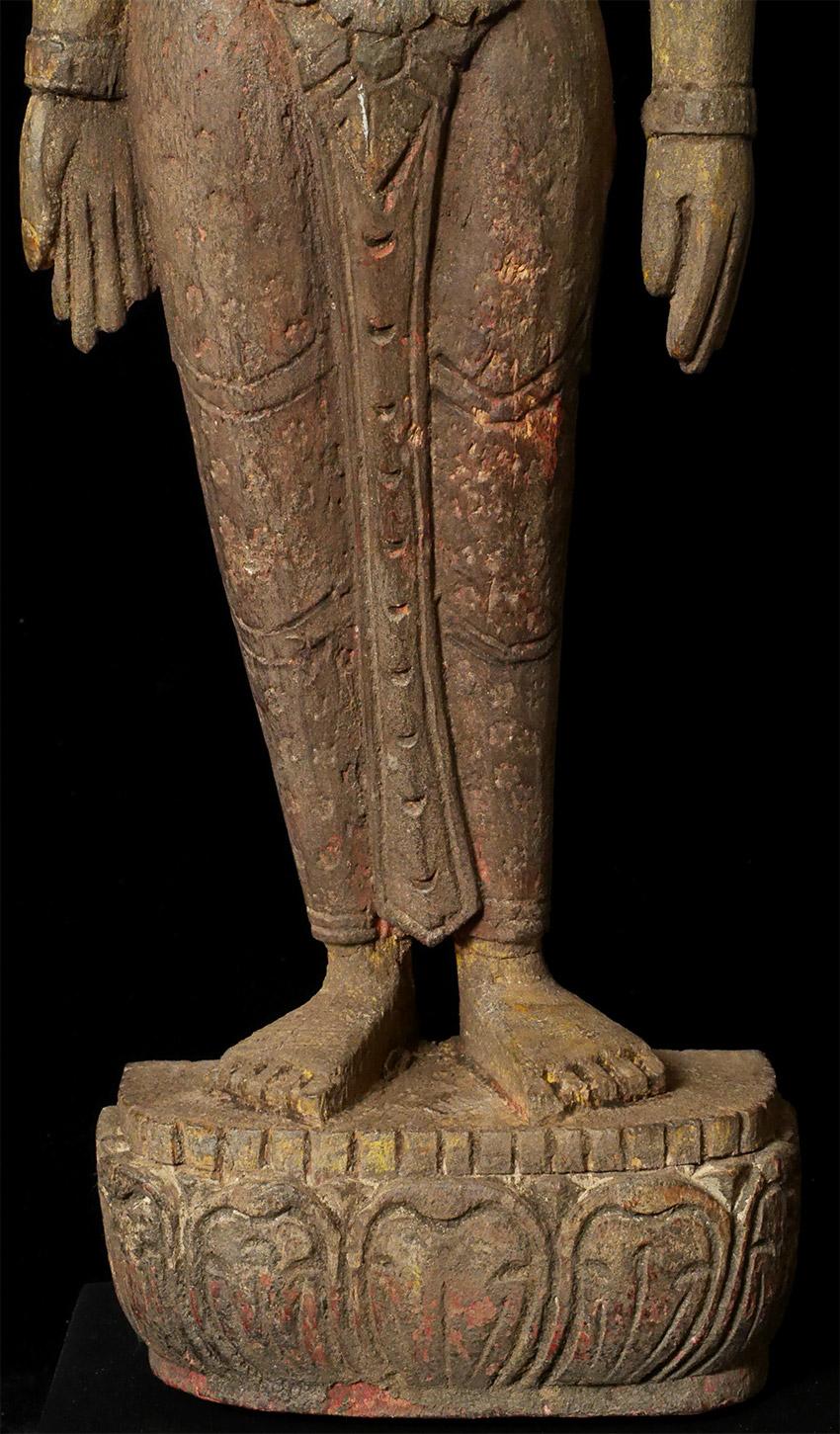 Wood Antique Nepalese Tara, Probably 17/18th C, 8010 For Sale