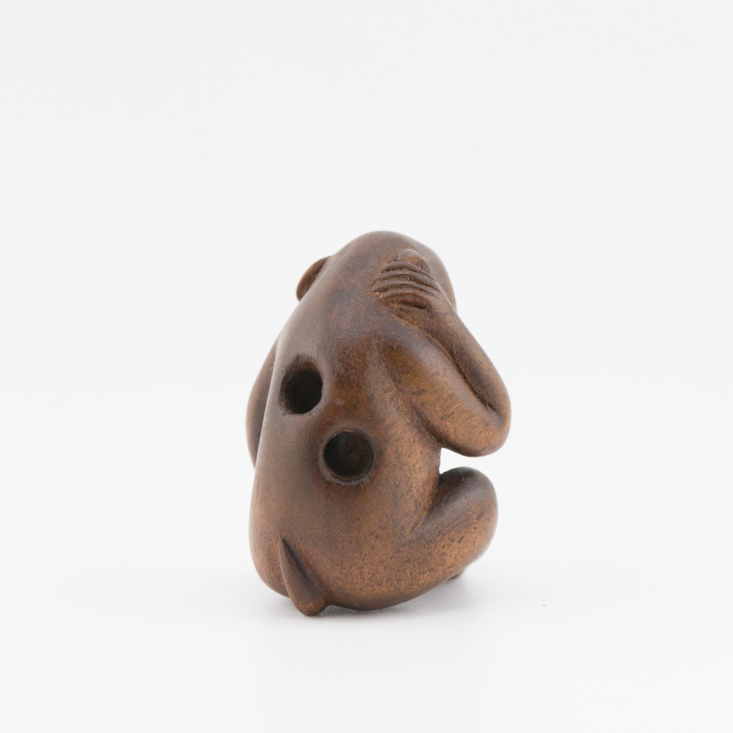 Antique Netsuke 19/20th C Japanese Japan Monkey Thinking Meiji Period For Sale 4