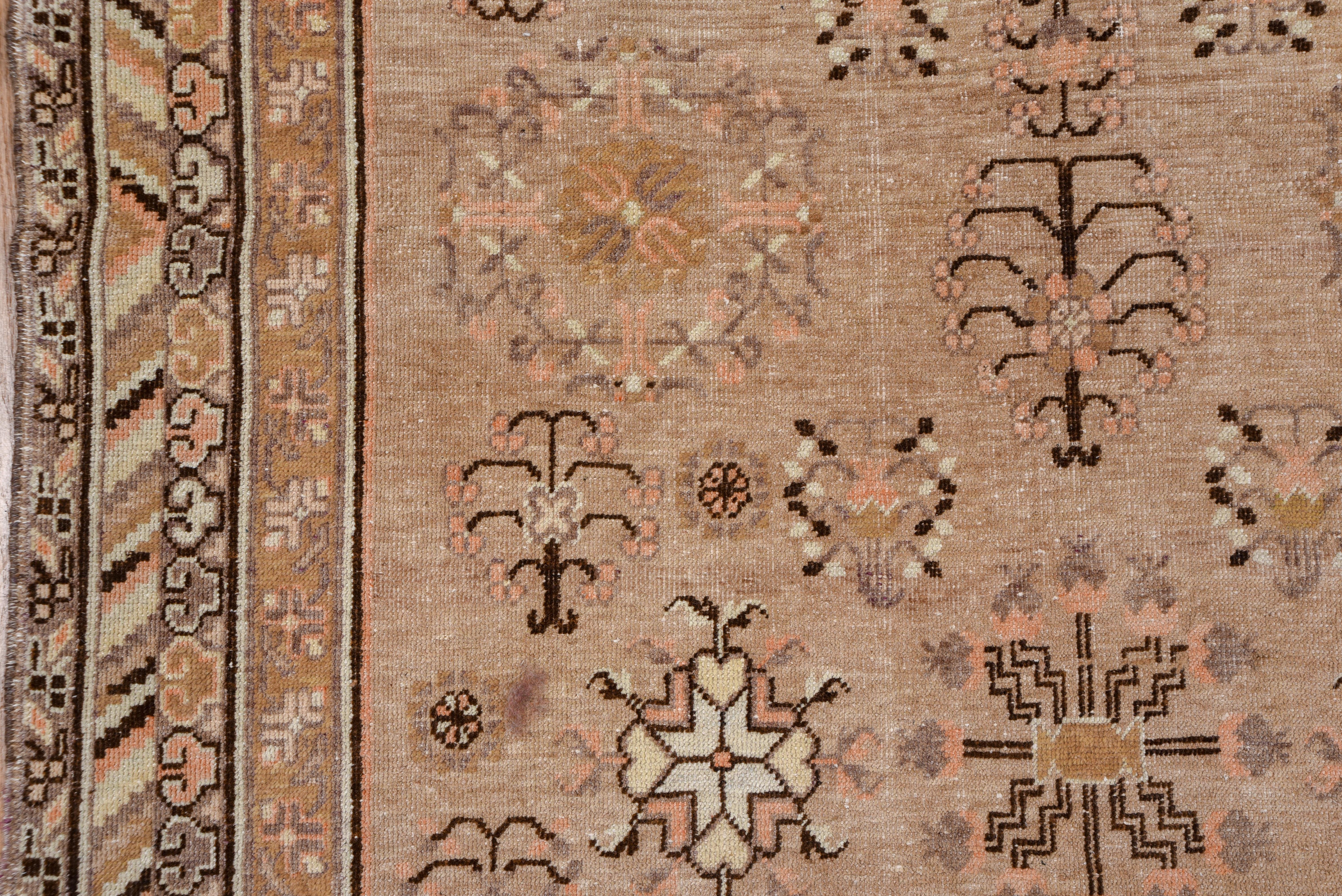 Early 20th Century Antique Neutral Khotan Rug, Neutral Palette, Light Brown Field For Sale