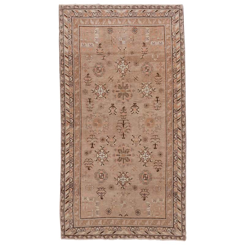 Antique Neutral Khotan Rug, Neutral Palette, Light Brown Field For Sale ...