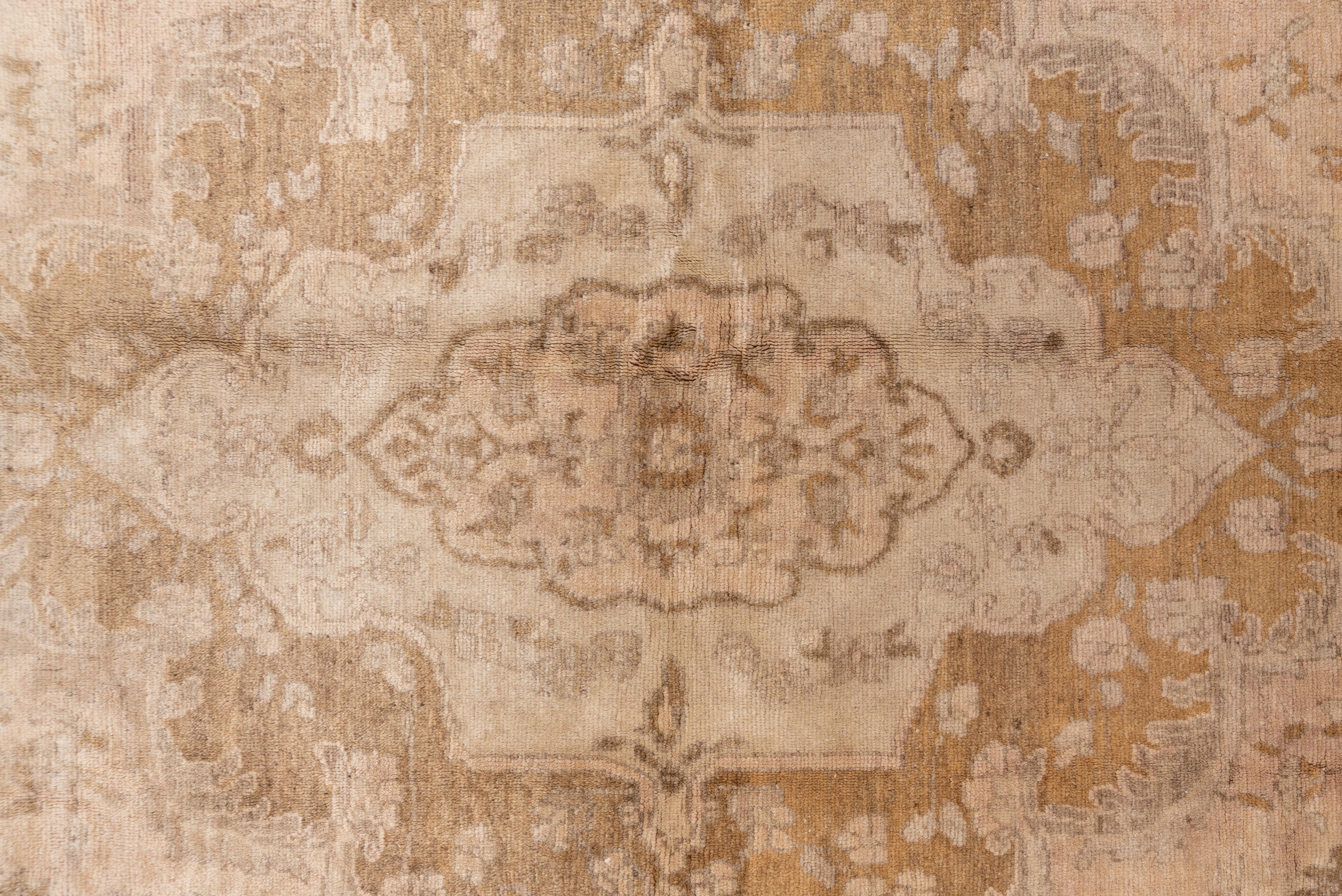 Antique Neutral Turkish Oushak Rug, Circa 1930s In Good Condition For Sale In New York, NY
