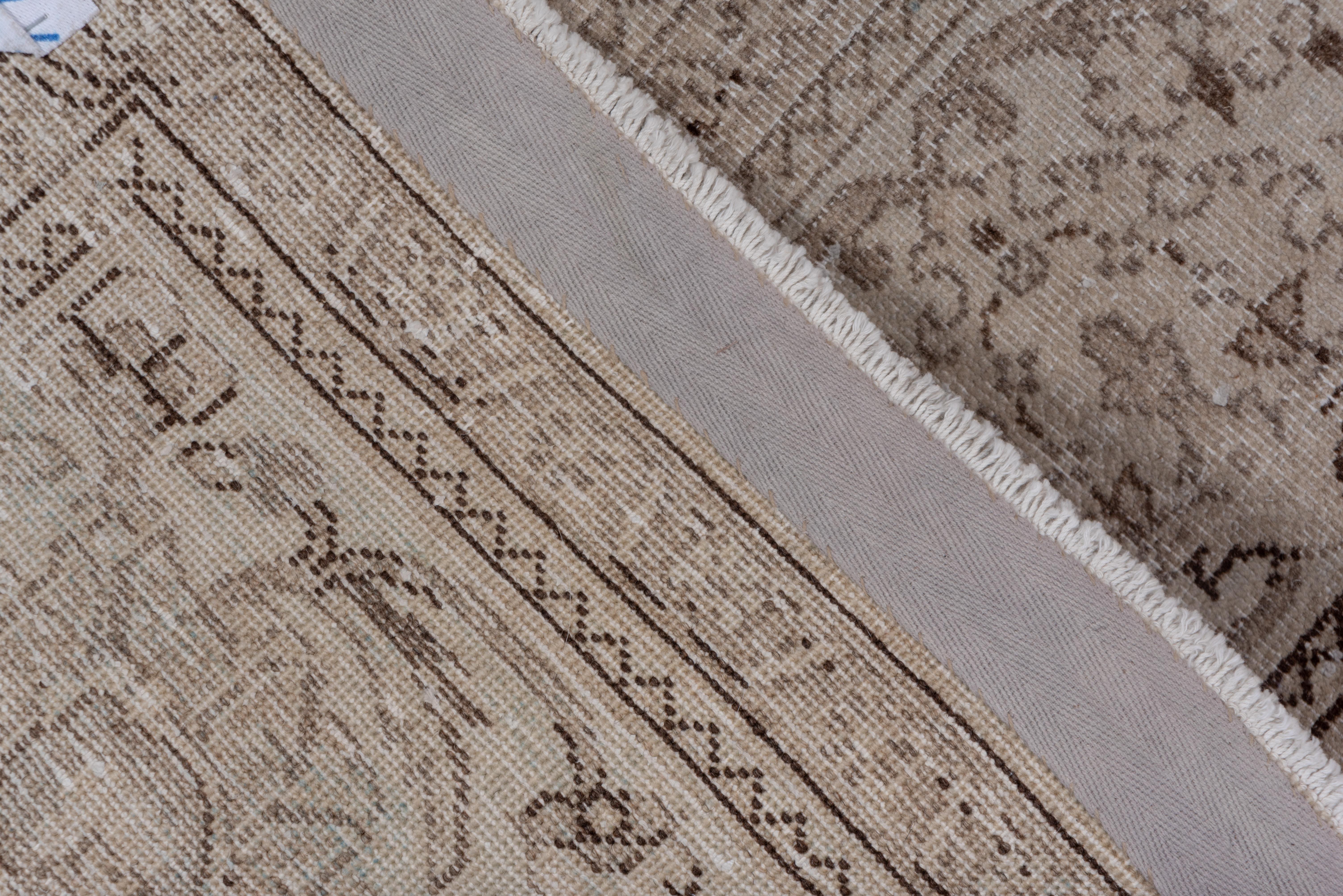 Antique Neutral Turkish Sivas Rug, All-Over Field, circa 1930s, Brown Accents For Sale 1
