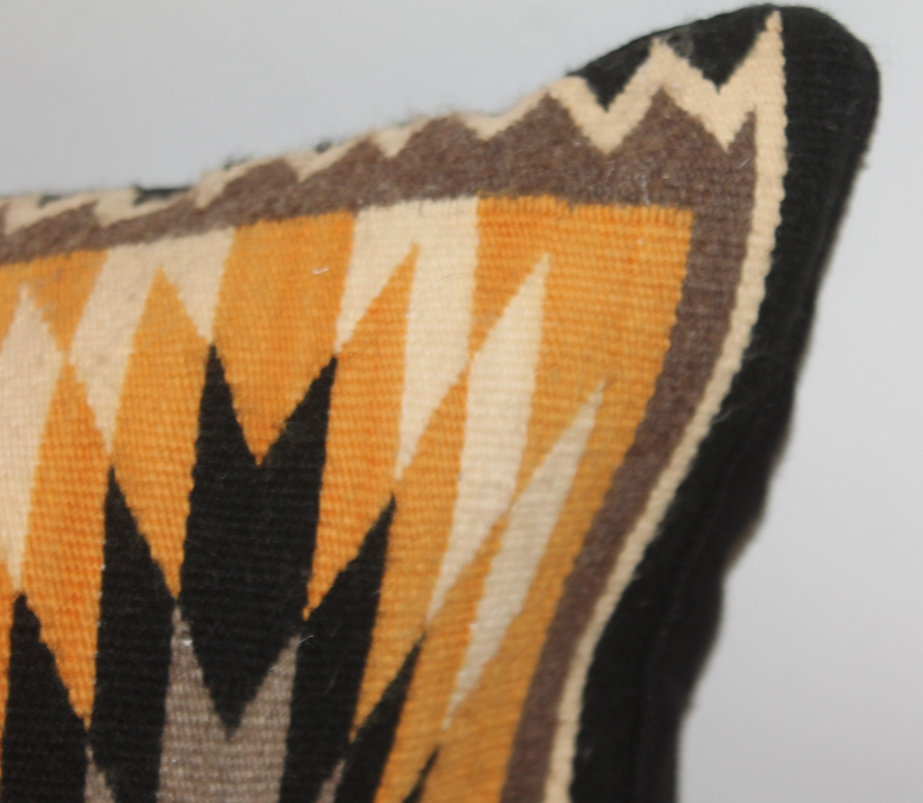 Adirondack Antique Navajo Indian Weaving Geometric Design Pillow For Sale