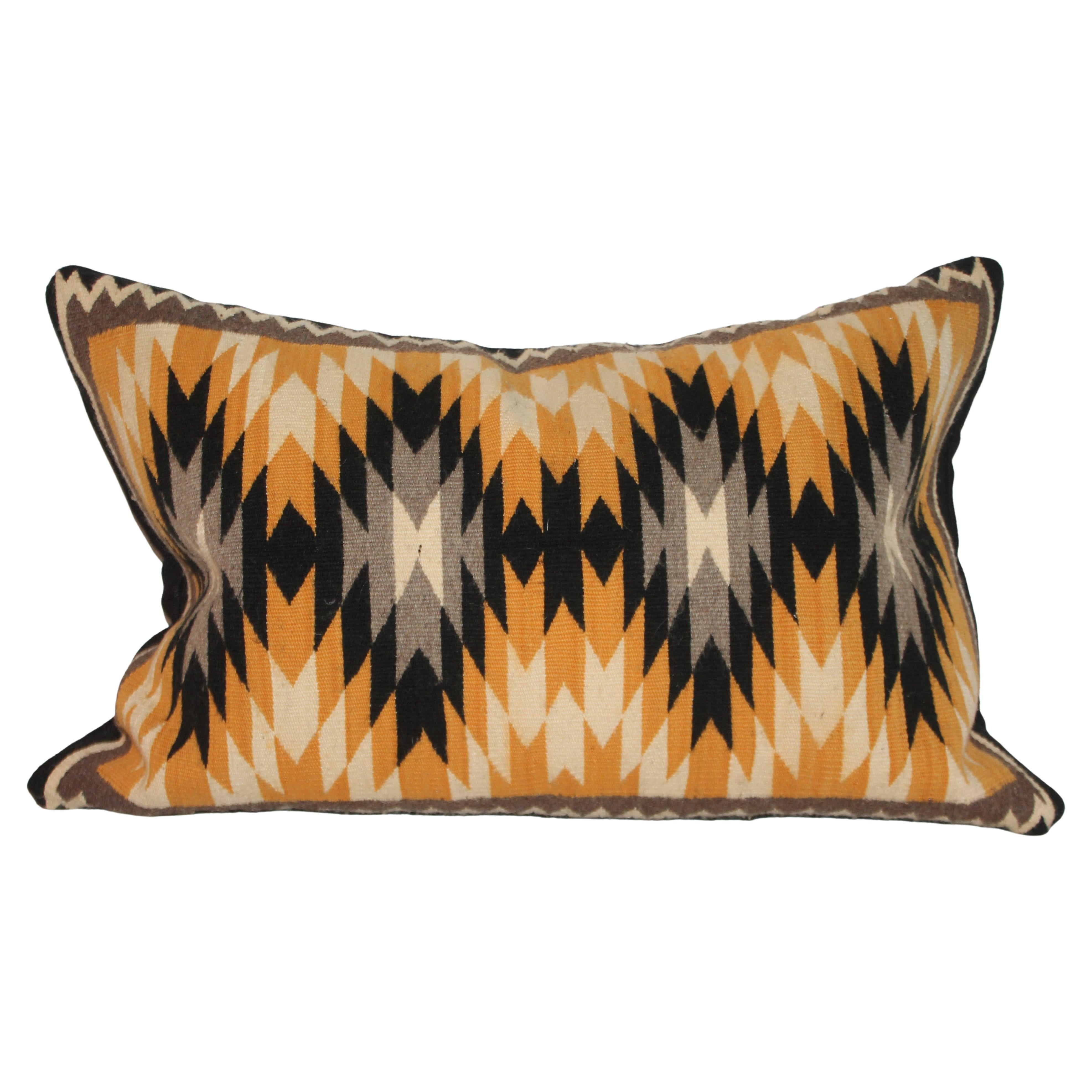 Antique Navajo Indian Weaving Geometric Design Pillow