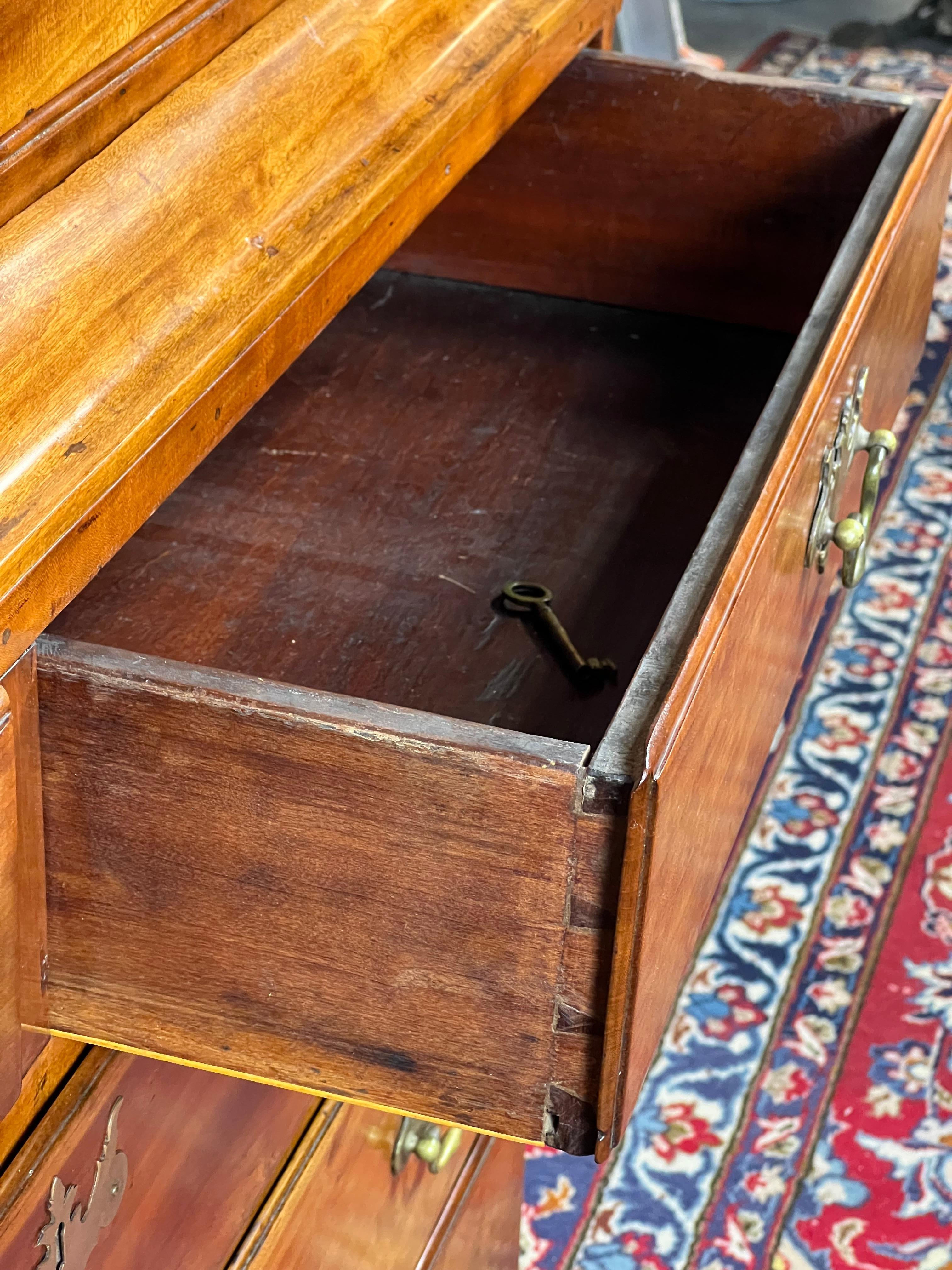Antique New England Chippendale Cherry Linen Press c. 1760 5