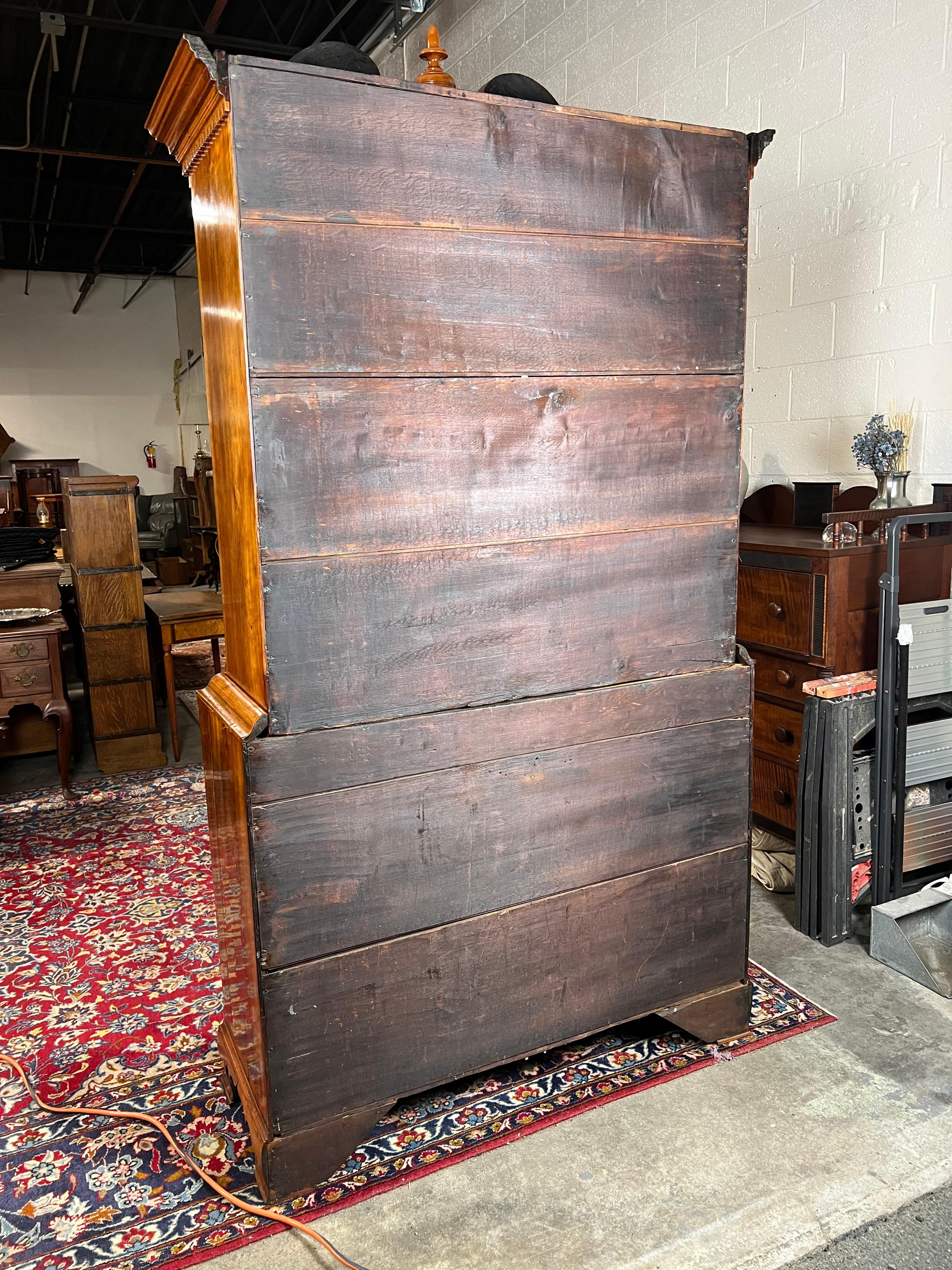 Antique New England Chippendale Cherry Linen Press c. 1760 7
