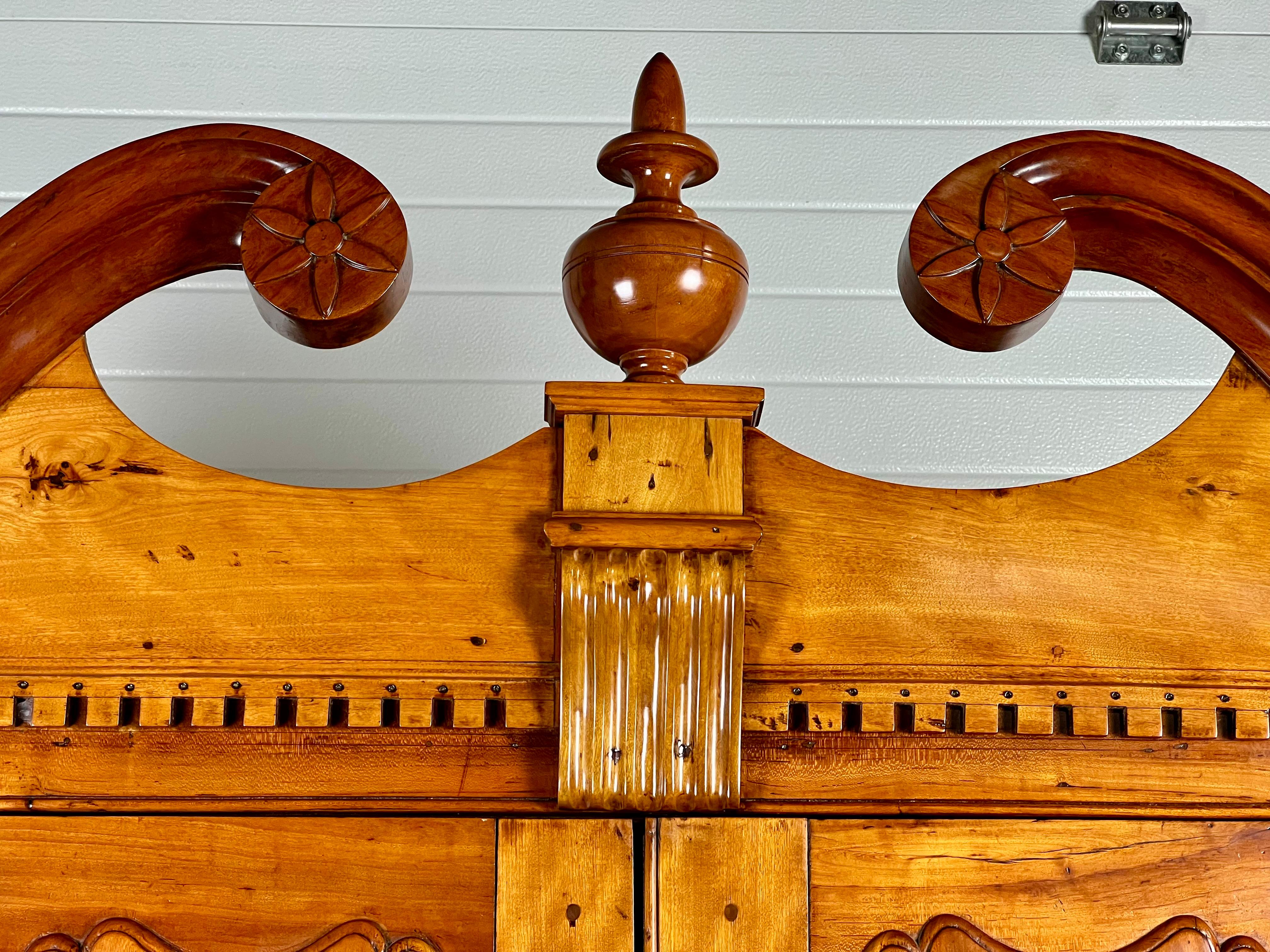 Mid-18th Century Antique New England Chippendale Cherry Linen Press c. 1760