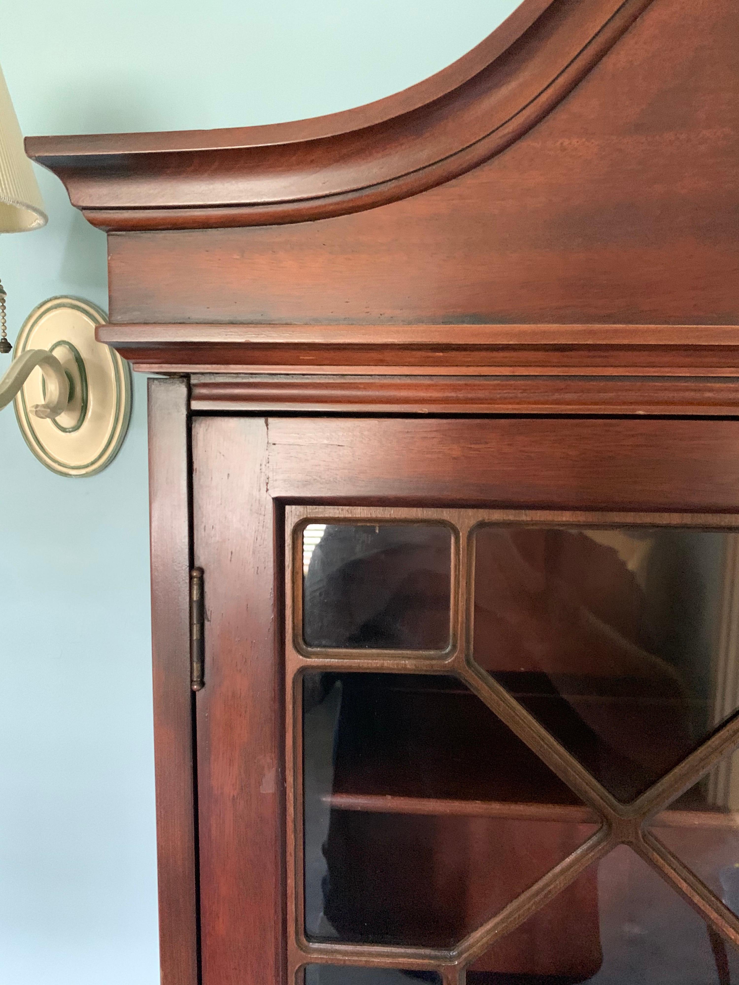 American Chippendale Style New England Mahogany Secretaire Secretary Desk