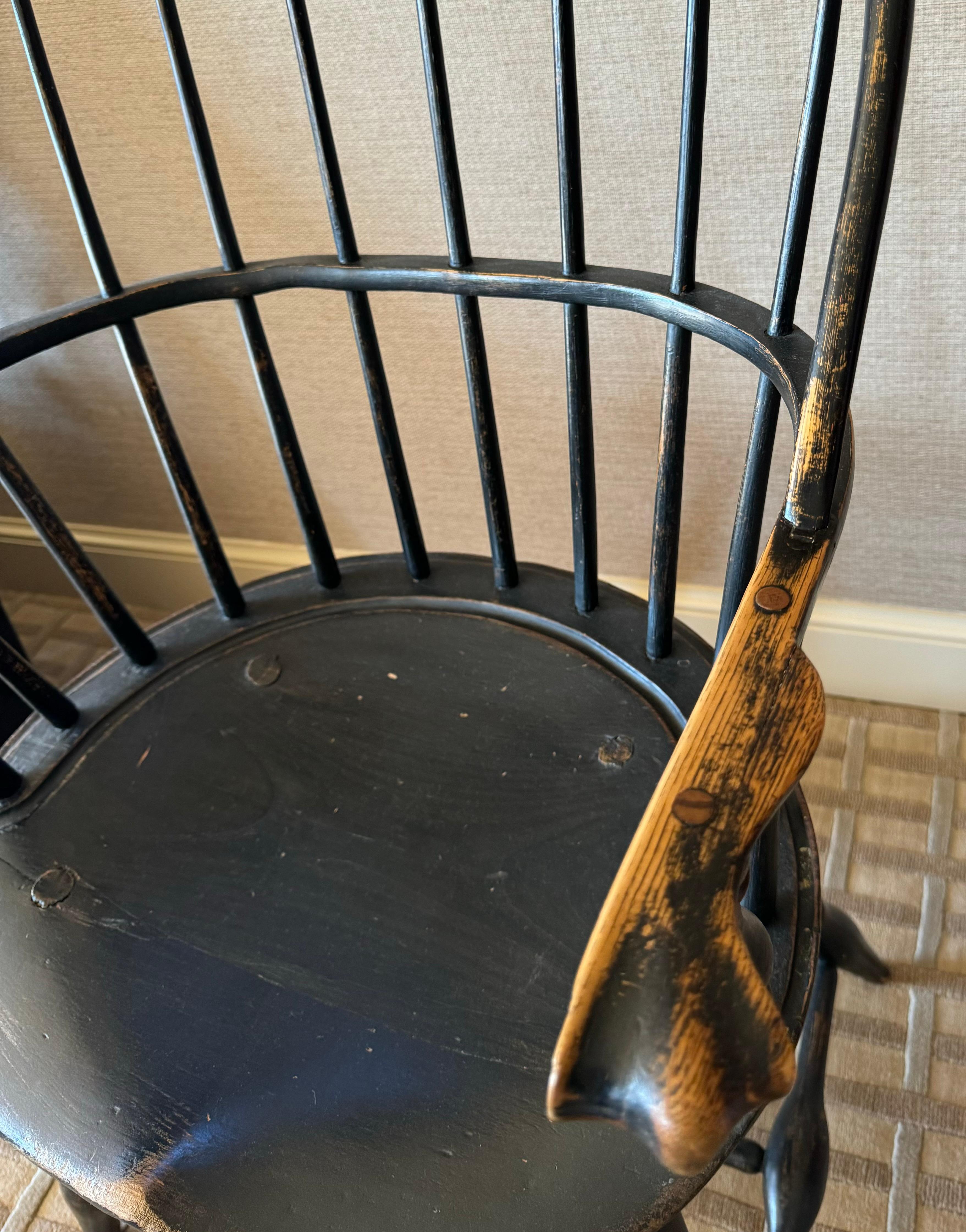 North American Antique New England Sack Back Chair For Sale