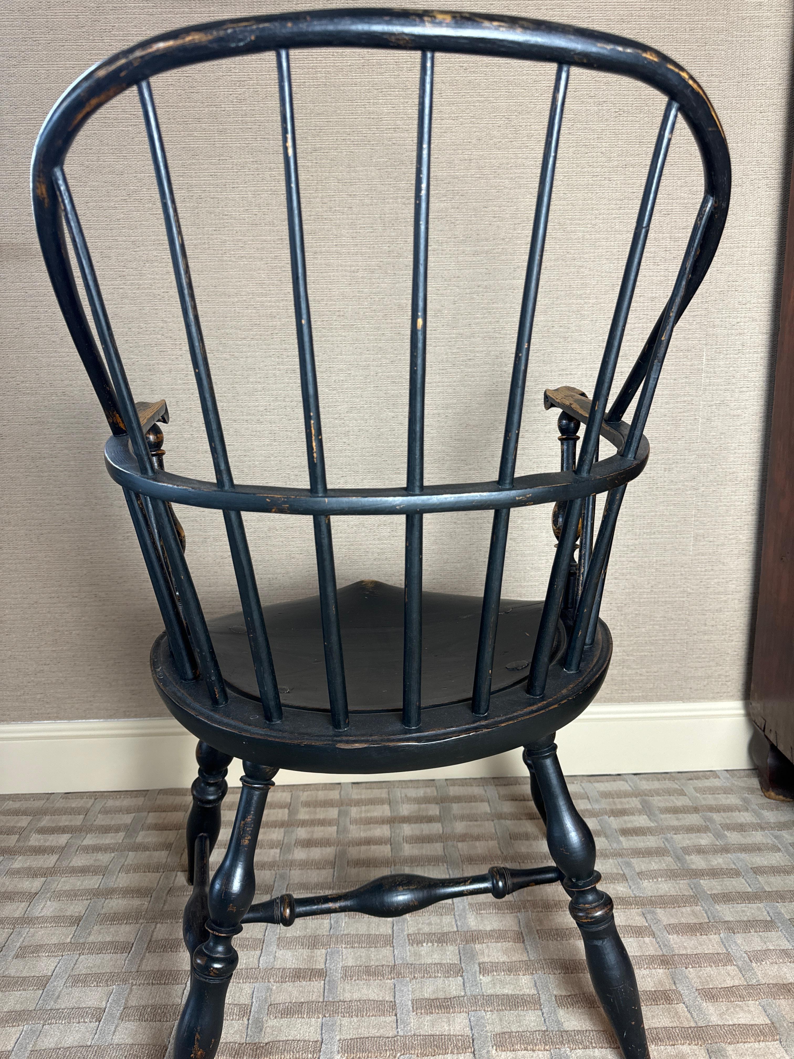 Antique New England Sack Back Chair For Sale 2